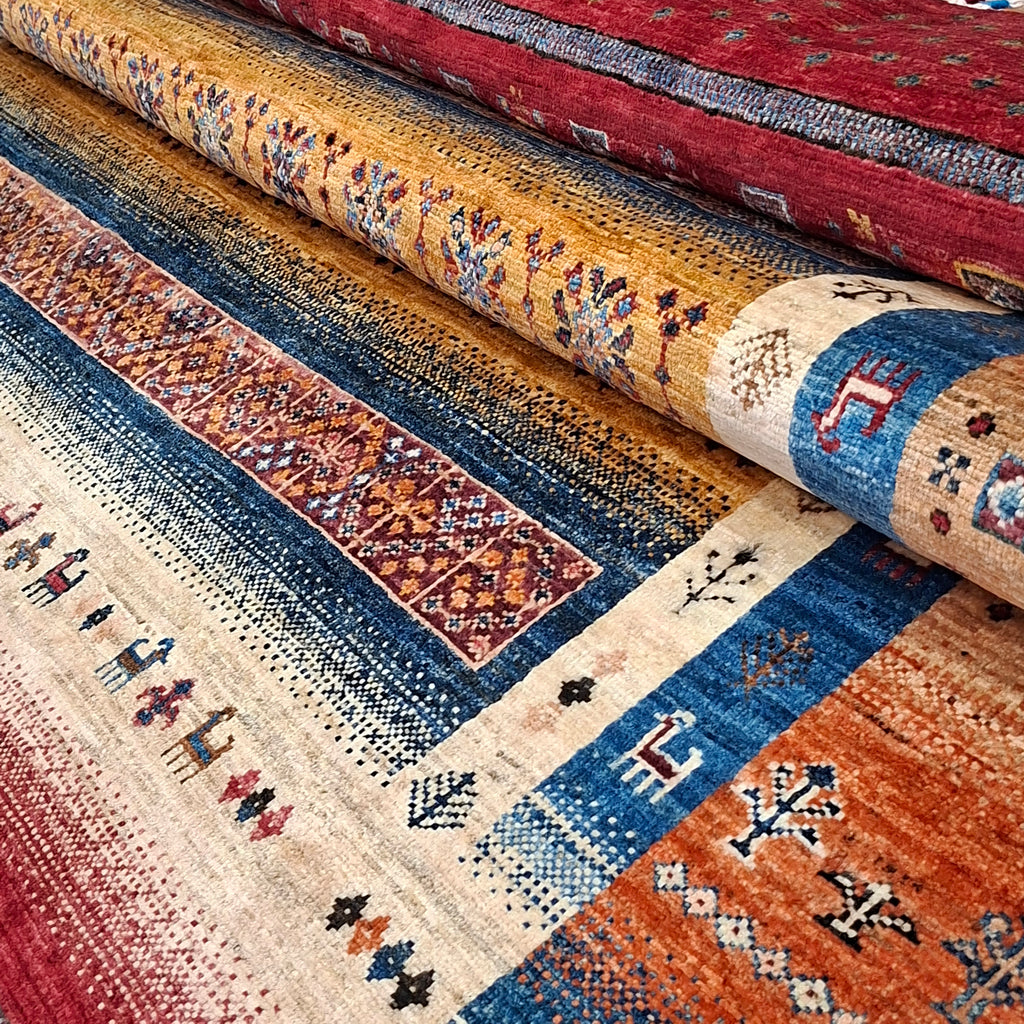 Gabbeh El Dokuma Halı | 234x170 cm – 35x40 İlmek – %100 Yün – Doğal Boya – Yeni Dokuma