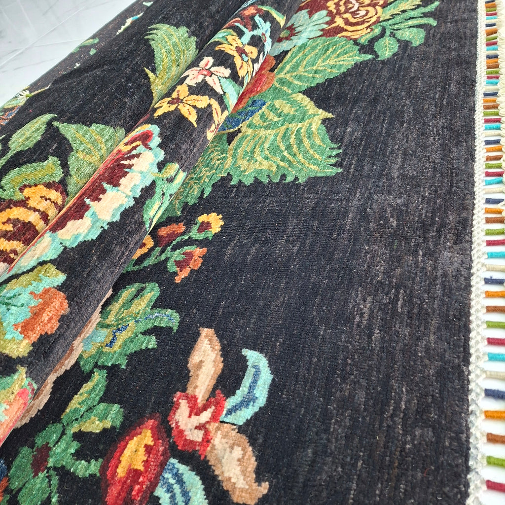 Karabağ (Karabakh) Çiçekli El Dokuma Halı | 242x173 cm – 35x40 İlmek – %100 Yün – Doğal Boya – Yeni Dokuma