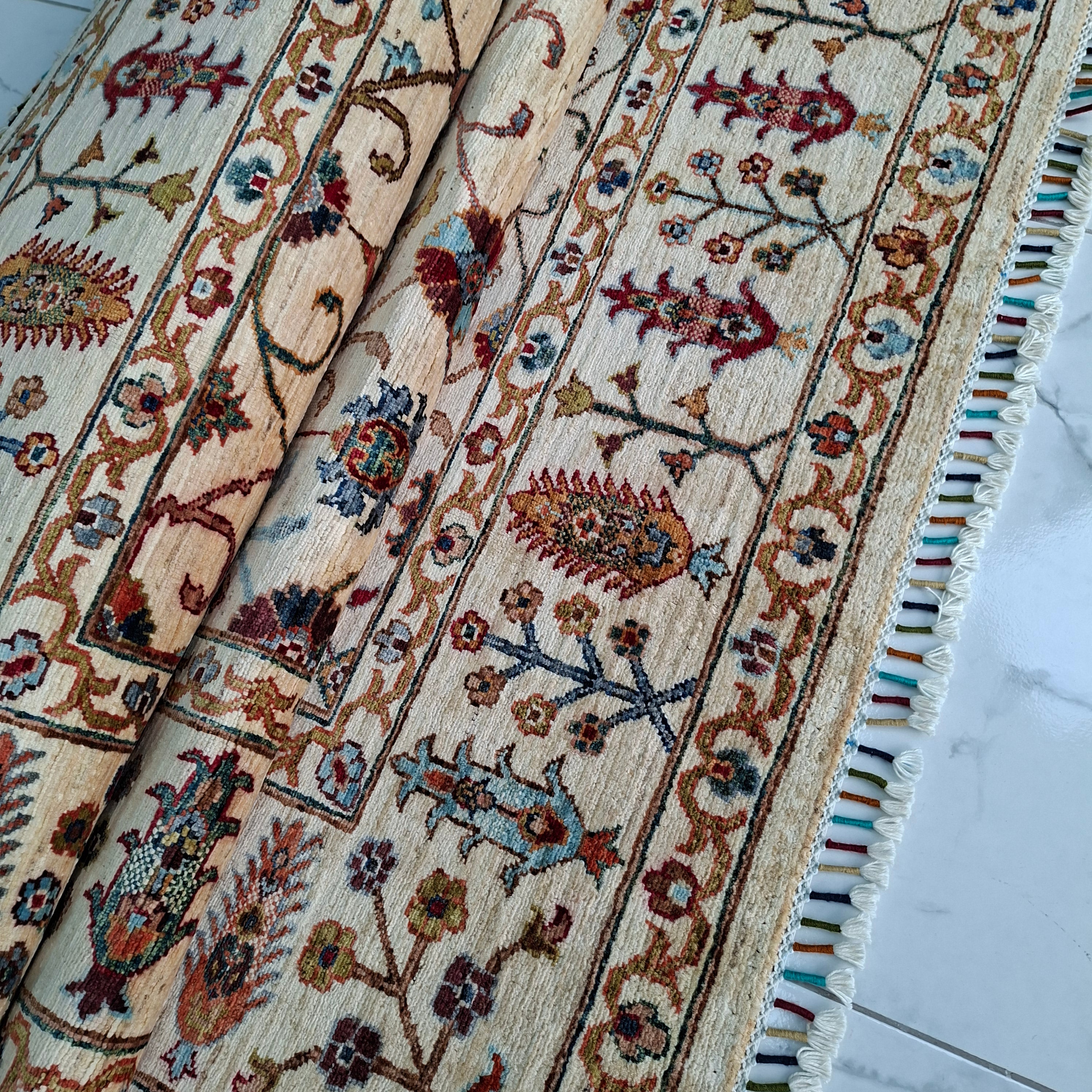 ZIEGLER (CHOBI) EL DOKUMA HALI | 241x175 CM – 35x40 İLMEK – %100 YÜN – DOĞAL BOYA – YENİ DOKUMA