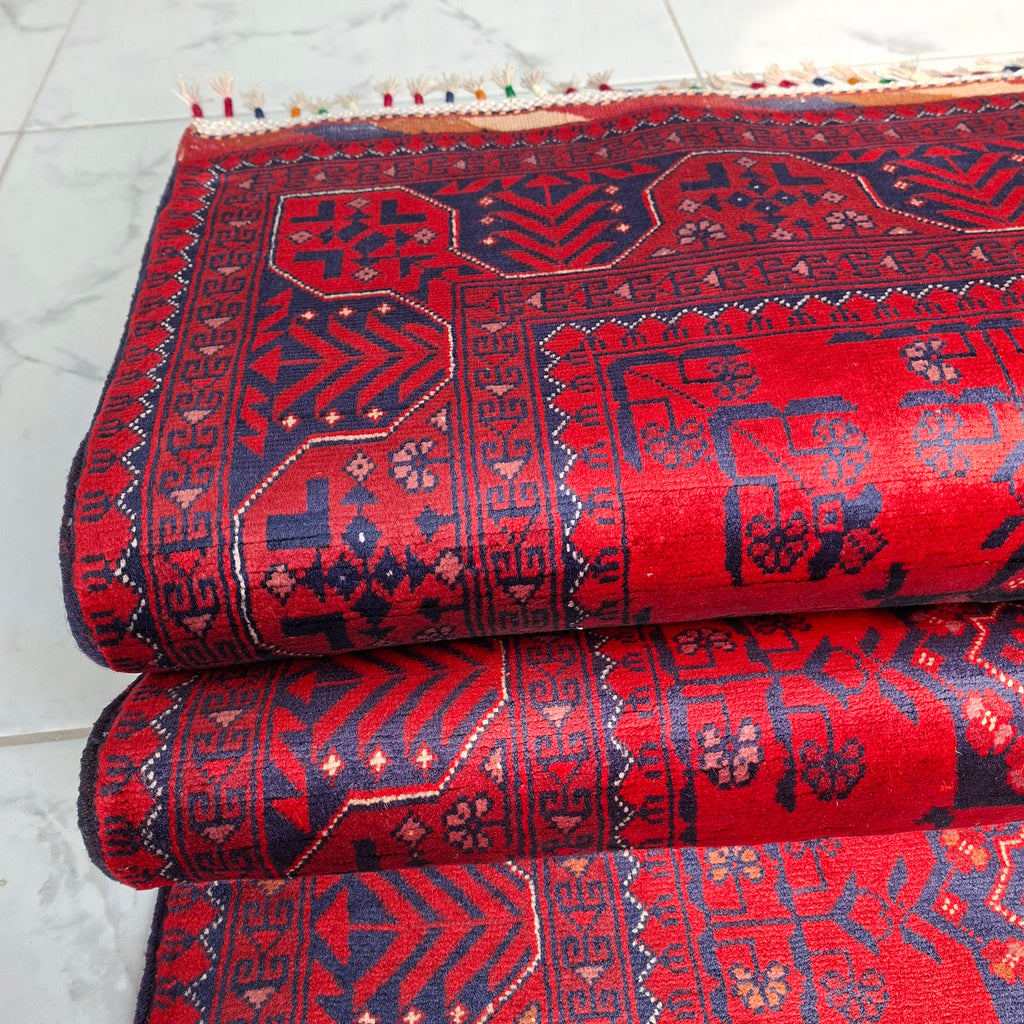 BİLİCİK (BUHARA – TEKKE TÜRKMEN) EL DOKUMA HALI | 237x168 CM – 50x50 İLMEK – %100 YÜN – DOĞAL BOYA – YENİ DOKUMA