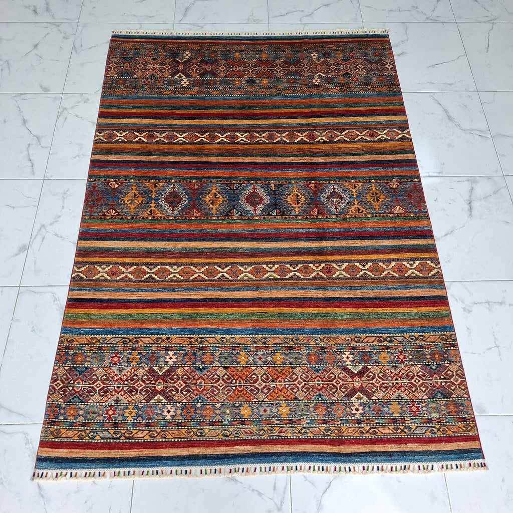 KAZAK (KAFKAS) EL DOKUMA HALI | 244x173 CM – 35x40 İLMEK – %100 YÜN – DOĞAL BOYA – YENİ DOKUMA