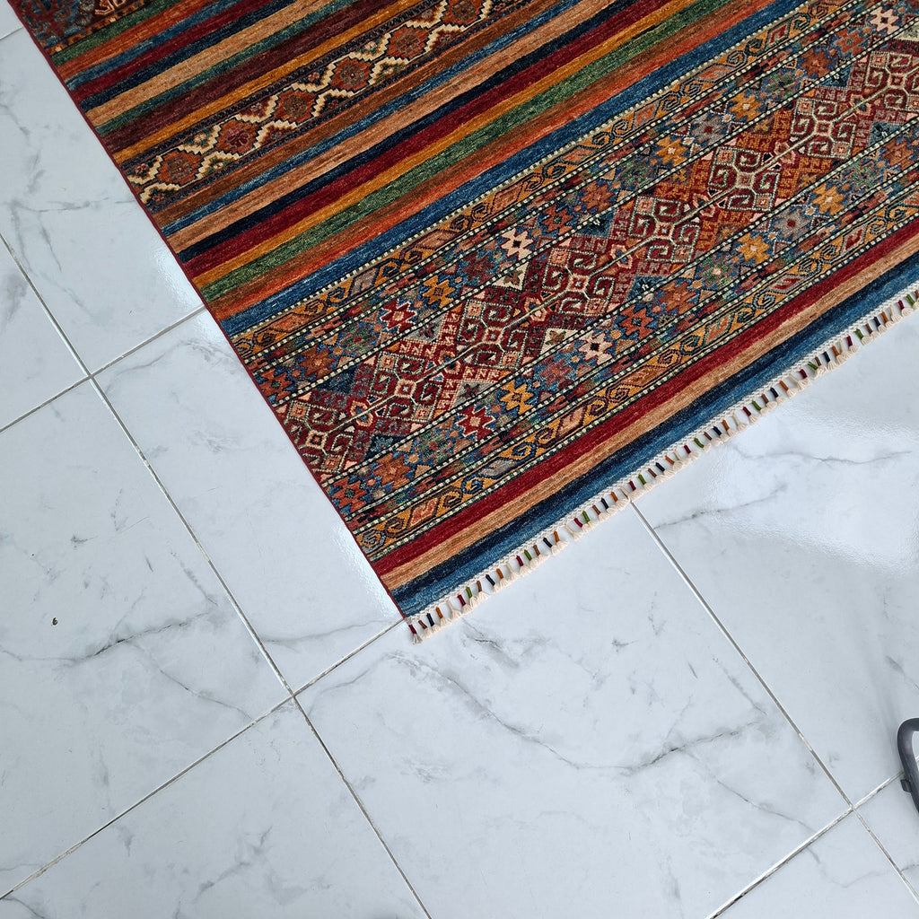 KAZAK (KAFKAS) EL DOKUMA HALI | 244x173 CM – 35x40 İLMEK – %100 YÜN – DOĞAL BOYA – YENİ DOKUMA