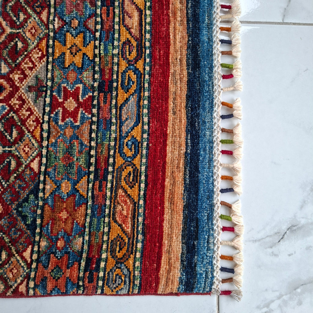 KAZAK (KAFKAS) EL DOKUMA HALI | 244x173 CM – 35x40 İLMEK – %100 YÜN – DOĞAL BOYA – YENİ DOKUMA