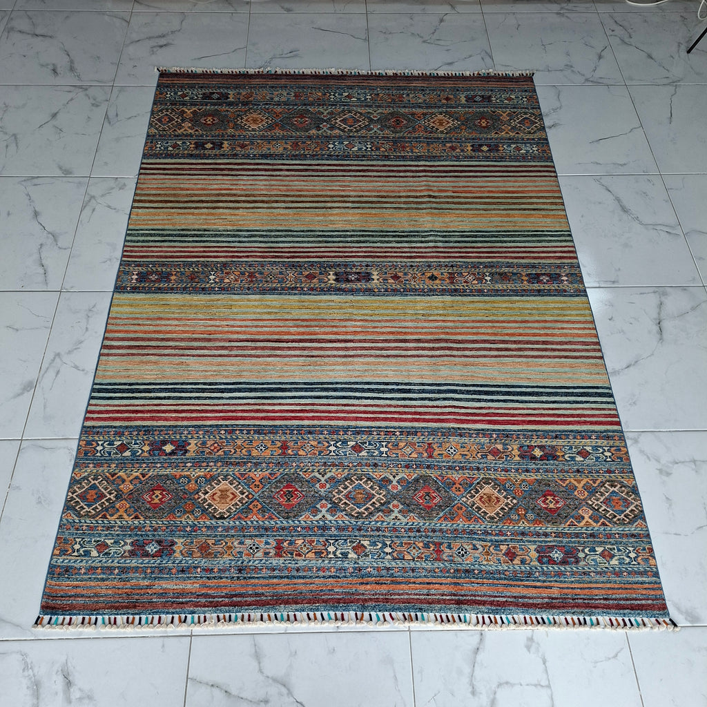 KAZAK (KAFKAS) EL DOKUMA HALI | 243x175 CM – 35x40 İLMEK – %100 YÜN – DOĞAL BOYA – YENİ DOKUMA