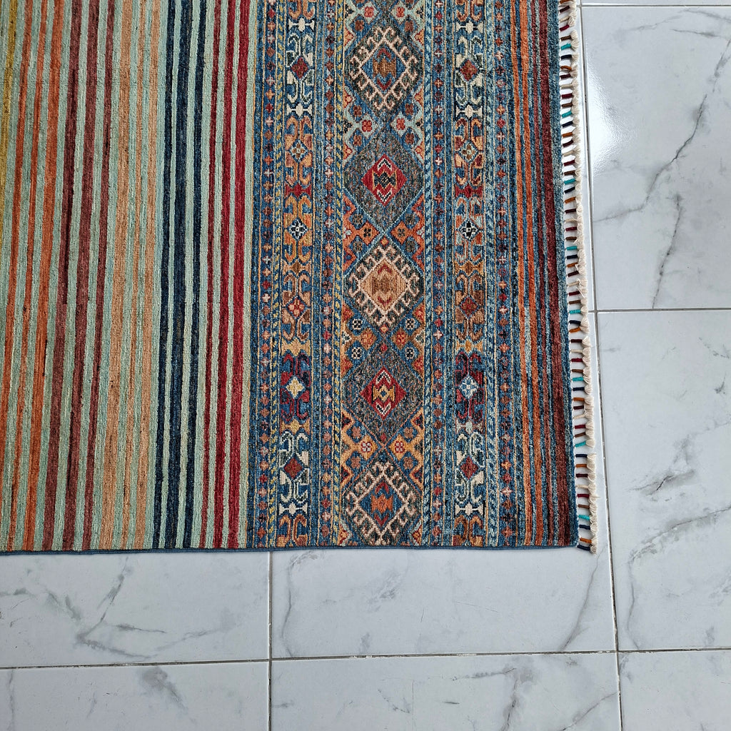 KAZAK (KAFKAS) EL DOKUMA HALI | 243x175 CM – 35x40 İLMEK – %100 YÜN – DOĞAL BOYA – YENİ DOKUMA