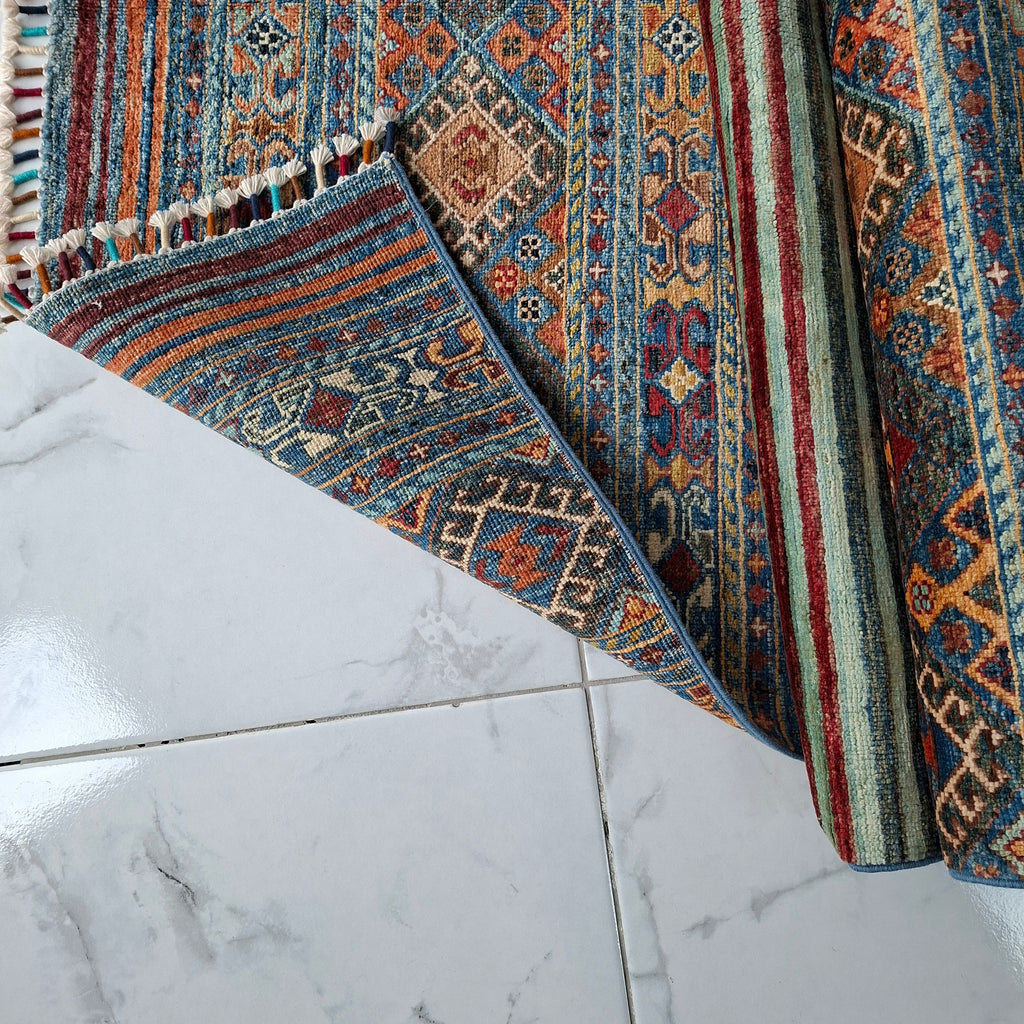 KAZAK (KAFKAS) EL DOKUMA HALI | 243x175 CM – 35x40 İLMEK – %100 YÜN – DOĞAL BOYA – YENİ DOKUMA