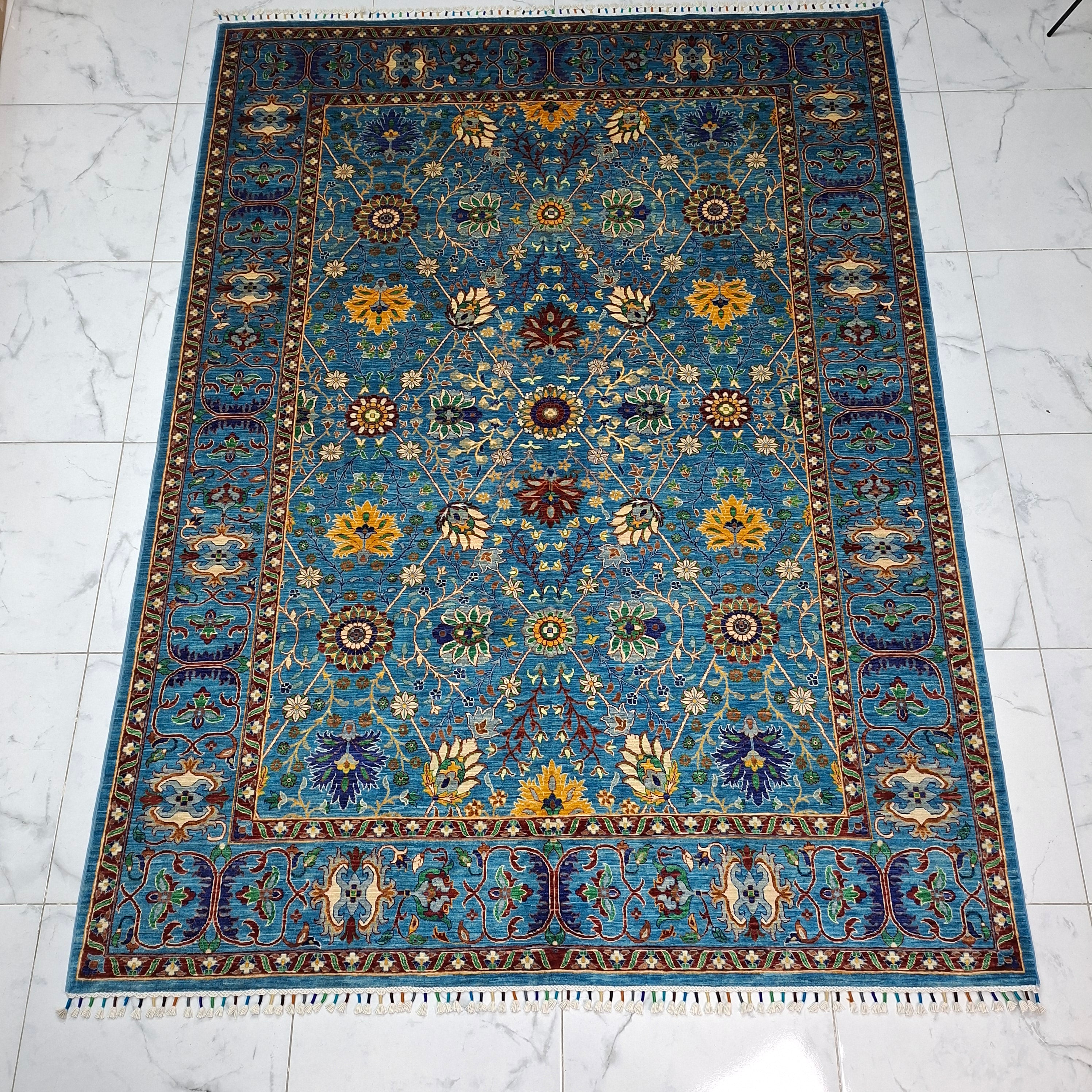 SULTANİ EL DOKUMA HALI | 292x215 CM – 50x50 İLMEK – %100 YÜN – DOĞAL BOYA – YENİ DOKUMA