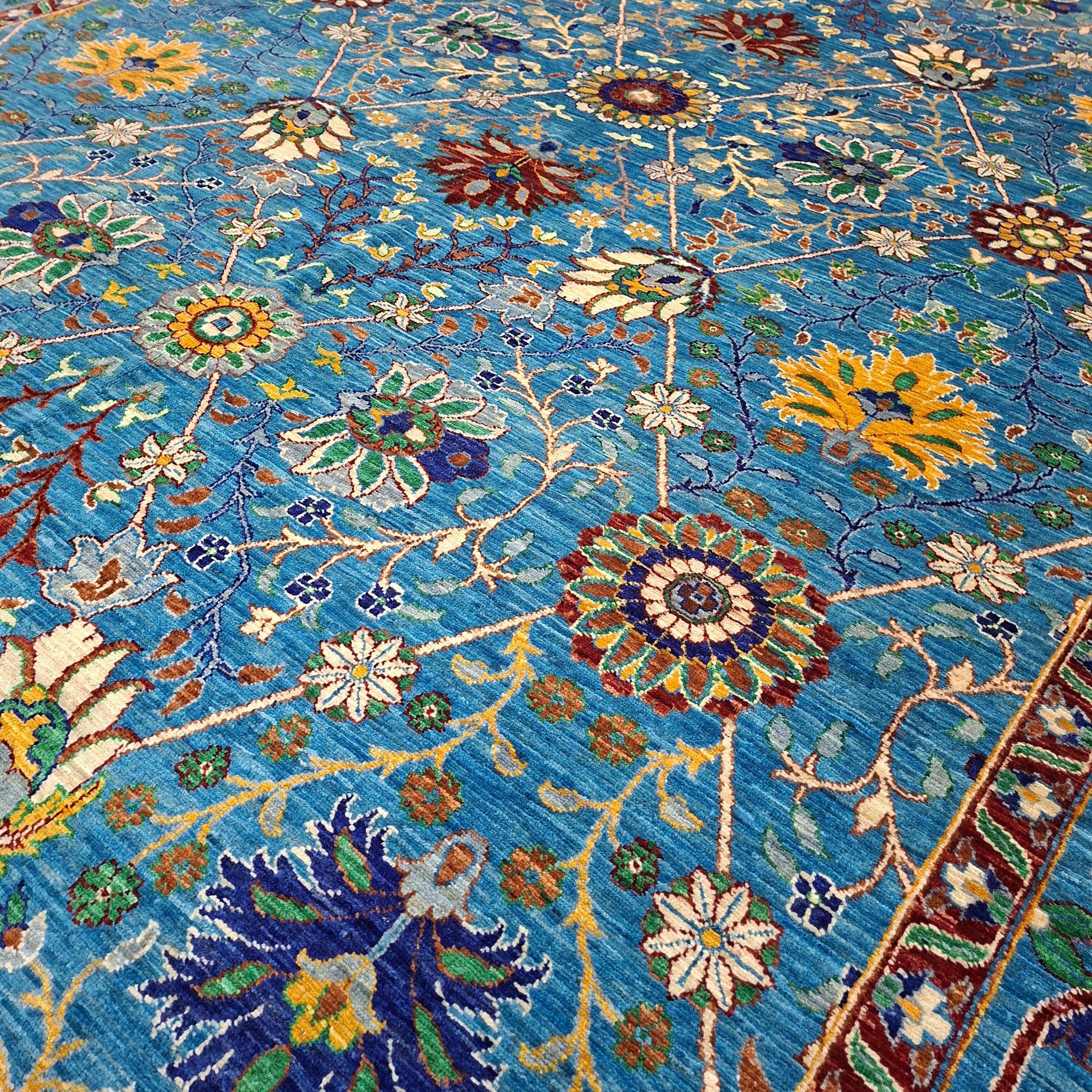 SULTANİ EL DOKUMA HALI | 292x215 CM – 50x50 İLMEK – %100 YÜN – DOĞAL BOYA – YENİ DOKUMA