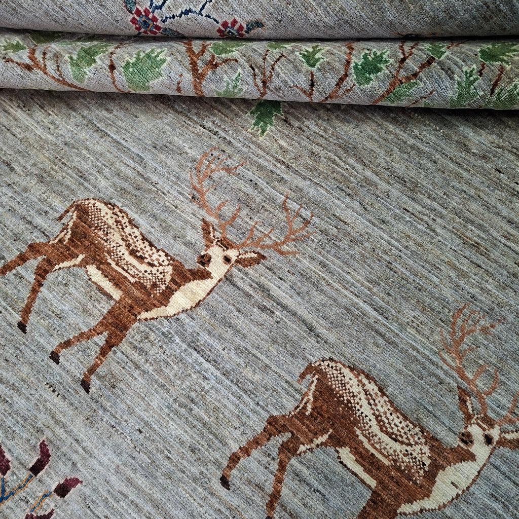 GABBEH (AĞAÇLI – FİGÜRLÜ) EL DOKUMA HALI | 306x209 CM – 35x40 İLMEK – %100 YÜN – DOĞAL BOYA – YENİ DOKUMA