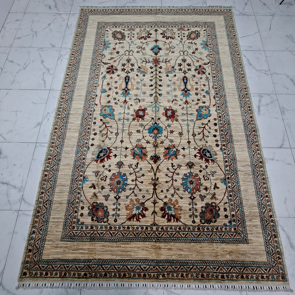 ZIEGLER (CHOBI) EL DOKUMA HALI | 296x201 CM – 35x40 İLMEK – %100 YÜN – DOĞAL BOYA – YENİ DOKUMA