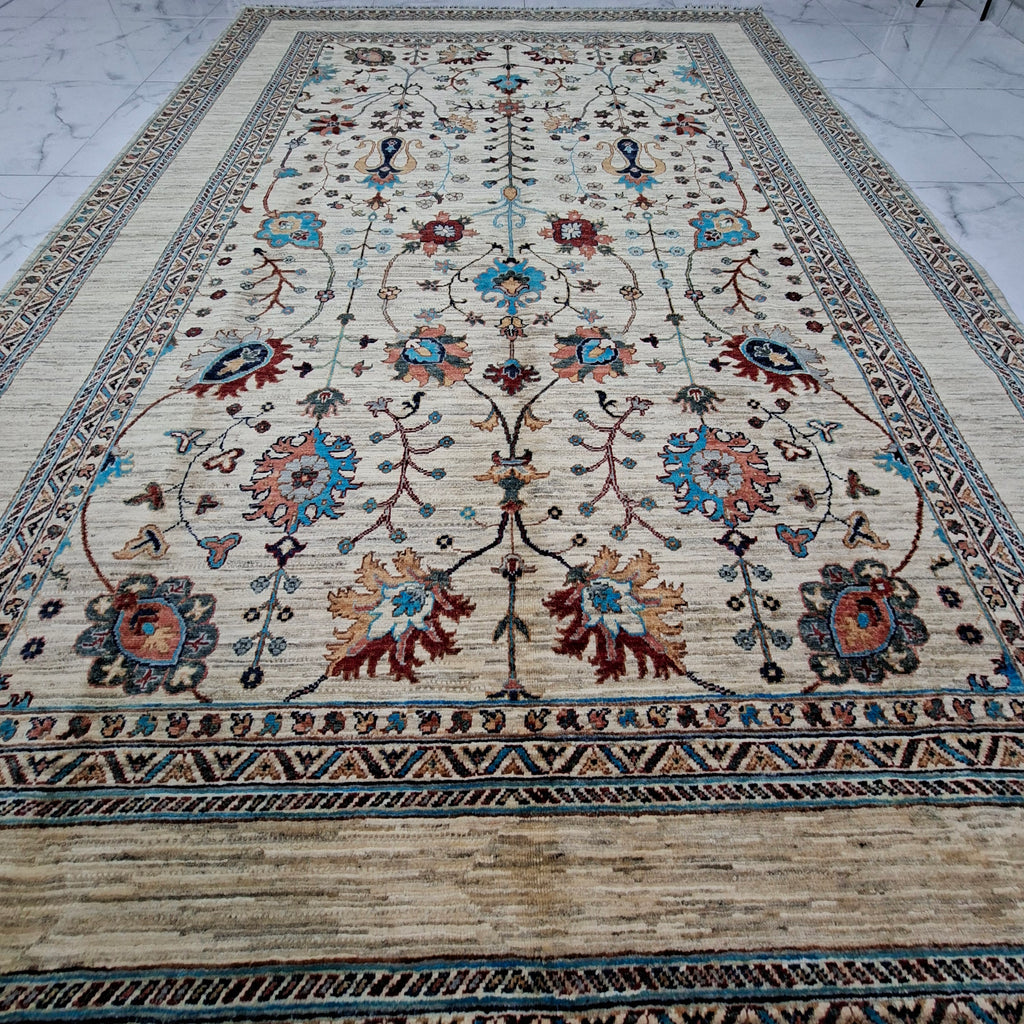 ZIEGLER (CHOBI) EL DOKUMA HALI | 296x201 CM – 35x40 İLMEK – %100 YÜN – DOĞAL BOYA – YENİ DOKUMA