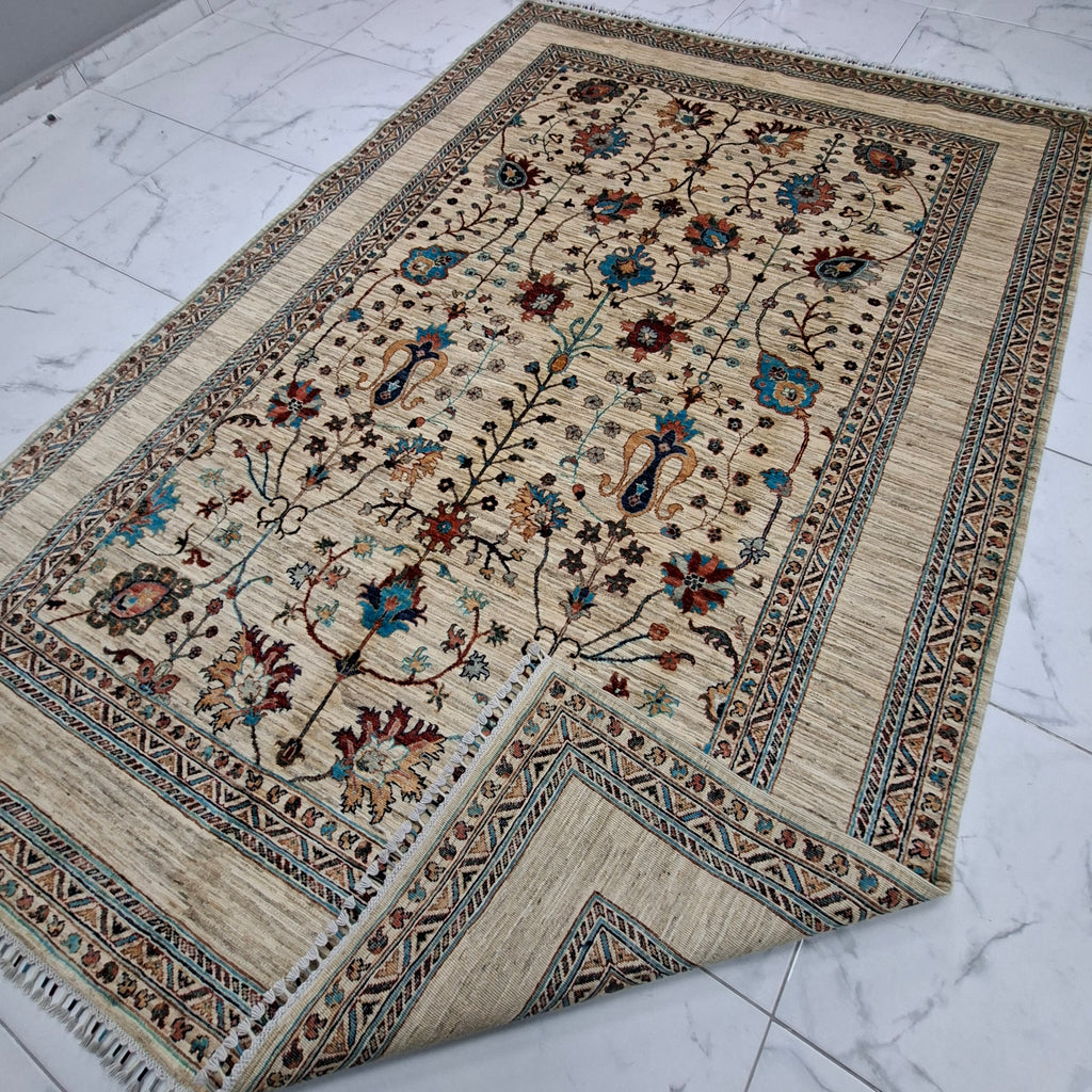 ZIEGLER (CHOBI) EL DOKUMA HALI | 296x201 CM – 35x40 İLMEK – %100 YÜN – DOĞAL BOYA – YENİ DOKUMA