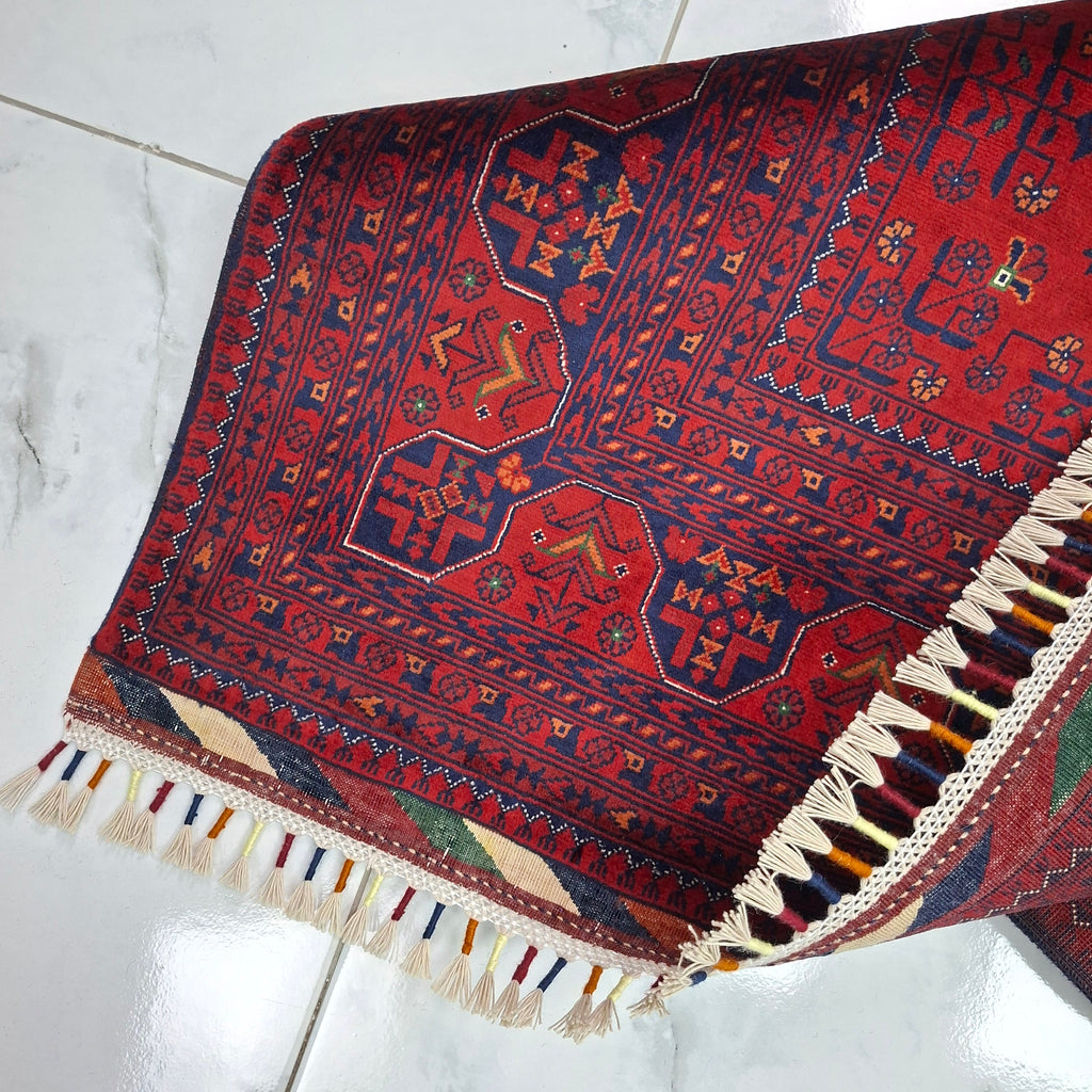 BİLİCİK-(BUHARA TEKKE TÜRKMEN) EL DOKUMA HALI – 50x50 İLMEK – %100 YÜN – DOĞAL BOYA – AFGAN HALISI – YENİ DOKUMA