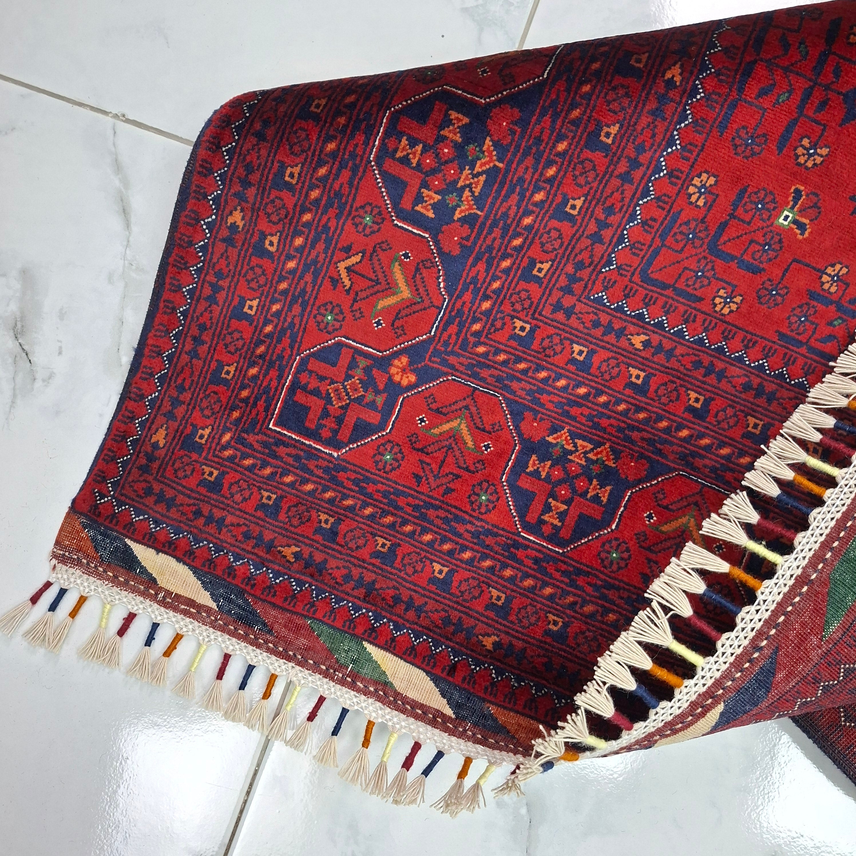 BİLİCİK-(BUHARA TEKKE TÜRKMEN) EL DOKUMA HALI – 50x50 İLMEK – %100 YÜN – DOĞAL BOYA – AFGAN HALISI – YENİ DOKUMA