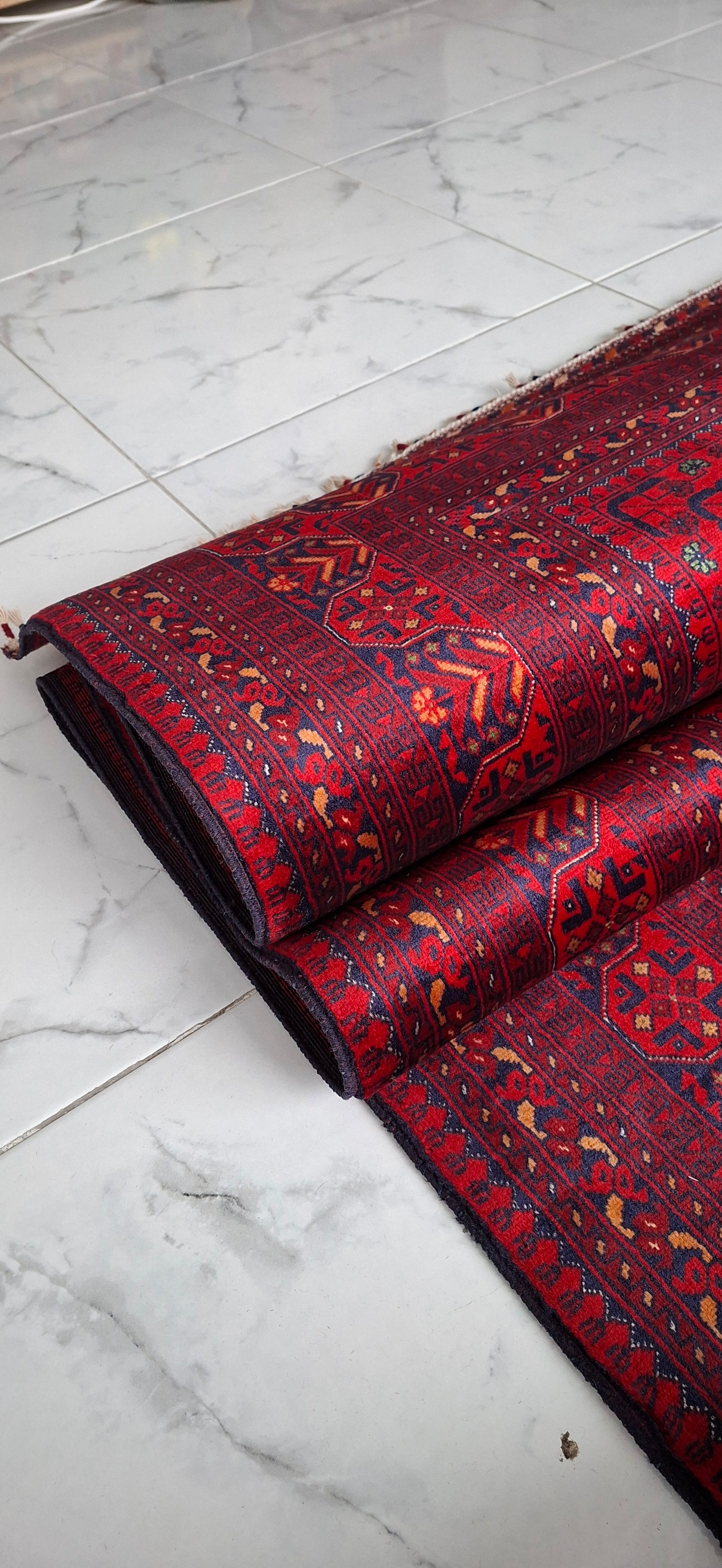 BİLİCİK-(BUHARA TEKKE TÜRKMEN) EL DOKUMA HALI – 50x50 İLMEK – %100 YÜN – DOĞAL BOYA – AFGAN HALISI – YENİ DOKUMA