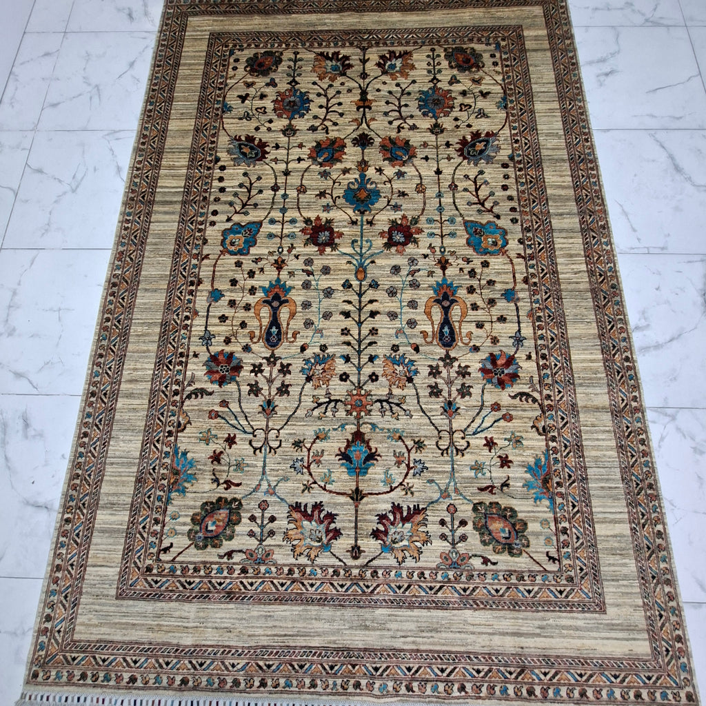 ZIEGLER (CHOBI) EL DOKUMA HALI – 35x40 İLMEK – %100 YÜN – DOĞAL BOYA – AFGAN HALISI – YENİ DOKUMA