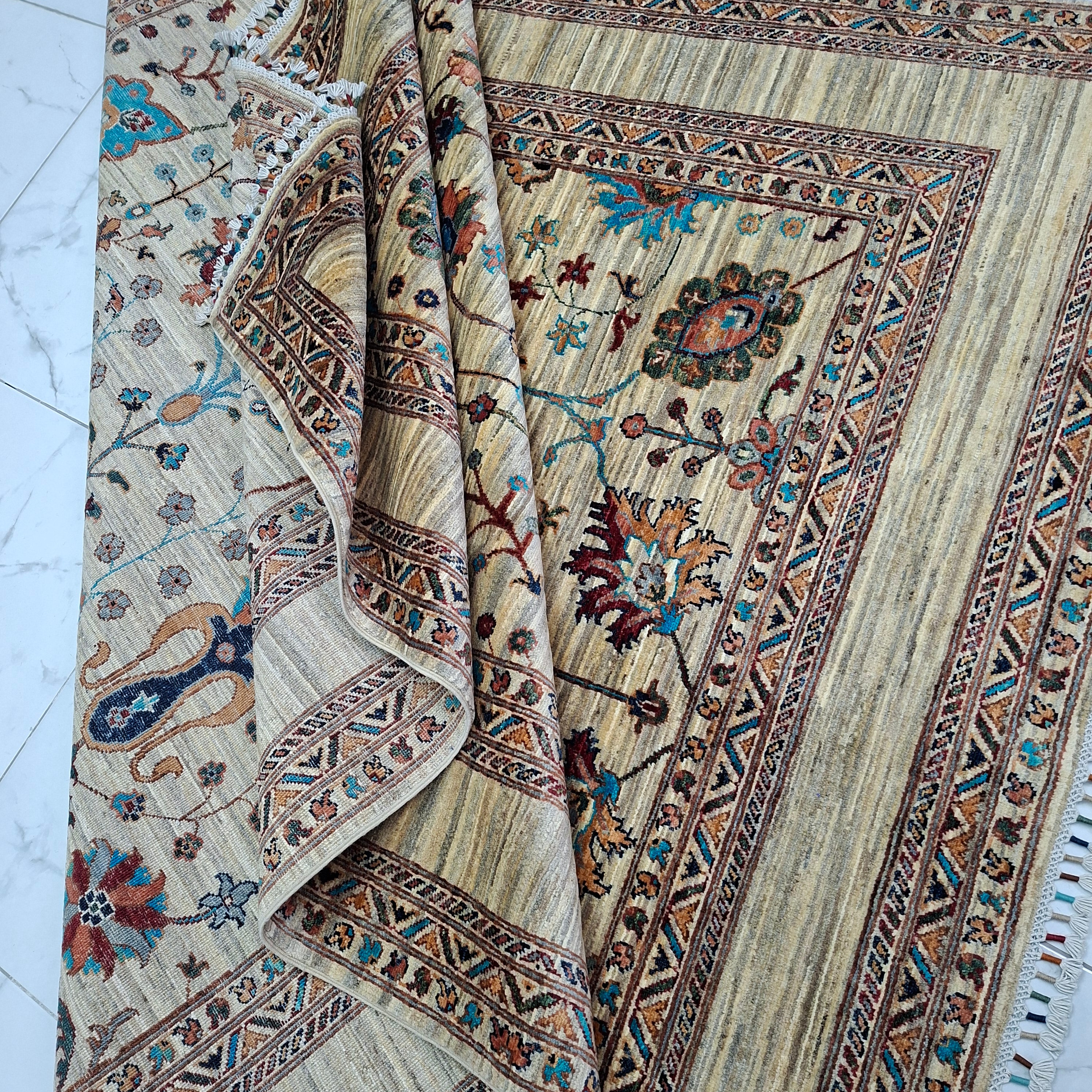 ZIEGLER (CHOBI) EL DOKUMA HALI – 35x40 İLMEK – %100 YÜN – DOĞAL BOYA – AFGAN HALISI – YENİ DOKUMA