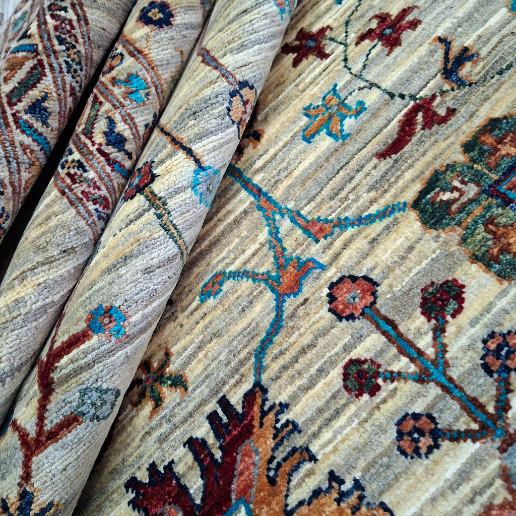 ZIEGLER (CHOBI) EL DOKUMA HALI – 35x40 İLMEK – %100 YÜN – DOĞAL BOYA – AFGAN HALISI – YENİ DOKUMA