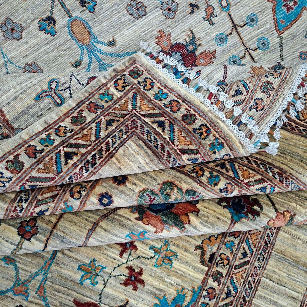 ZIEGLER (CHOBI) EL DOKUMA HALI – 35x40 İLMEK – %100 YÜN – DOĞAL BOYA – AFGAN HALISI – YENİ DOKUMA