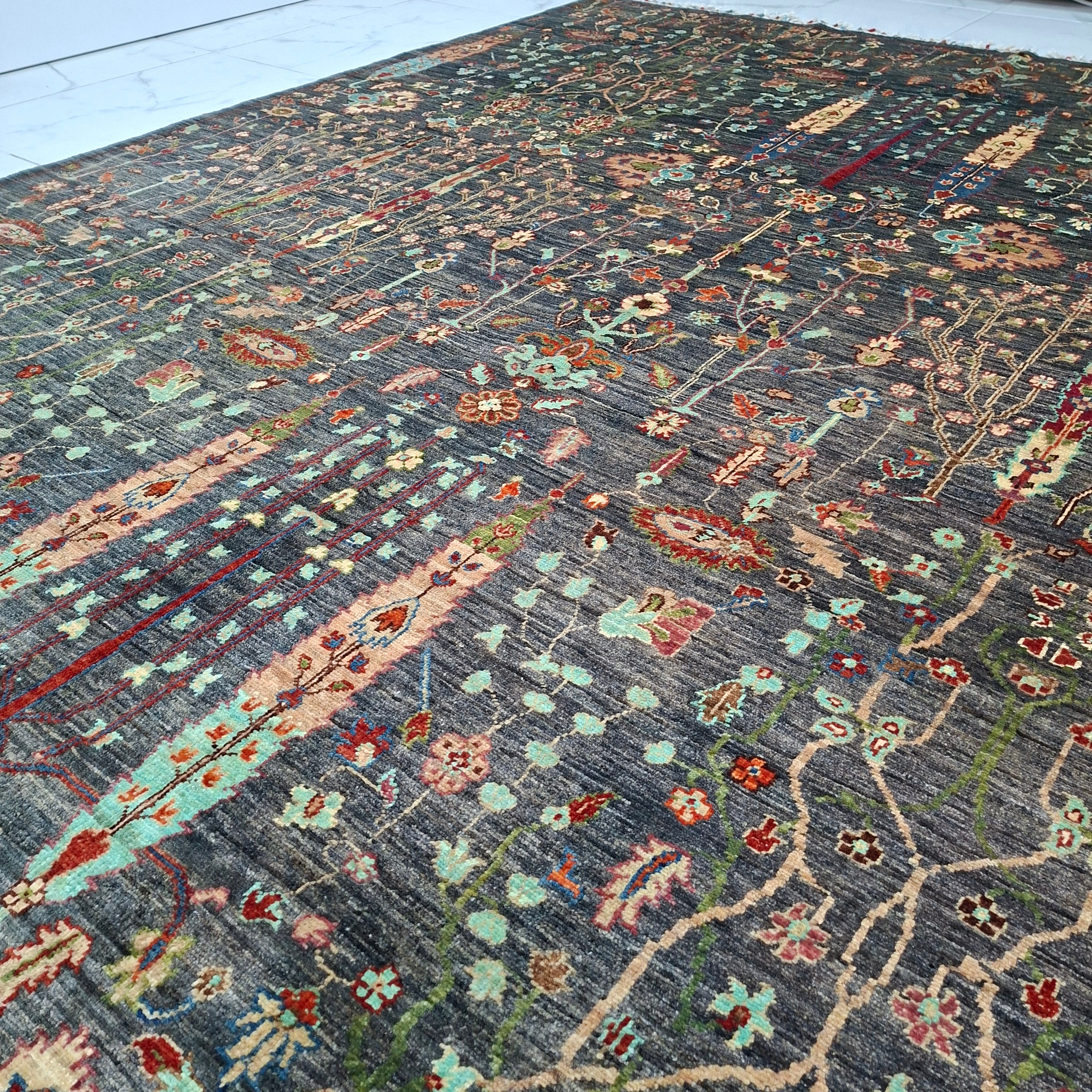 ZIEGLER (CHOBI) EL DOKUMA HALI – 45x45 İLMEK – %100 YÜN – DOĞAL BOYA – AFGAN HALISI – YENİ DOKUMA