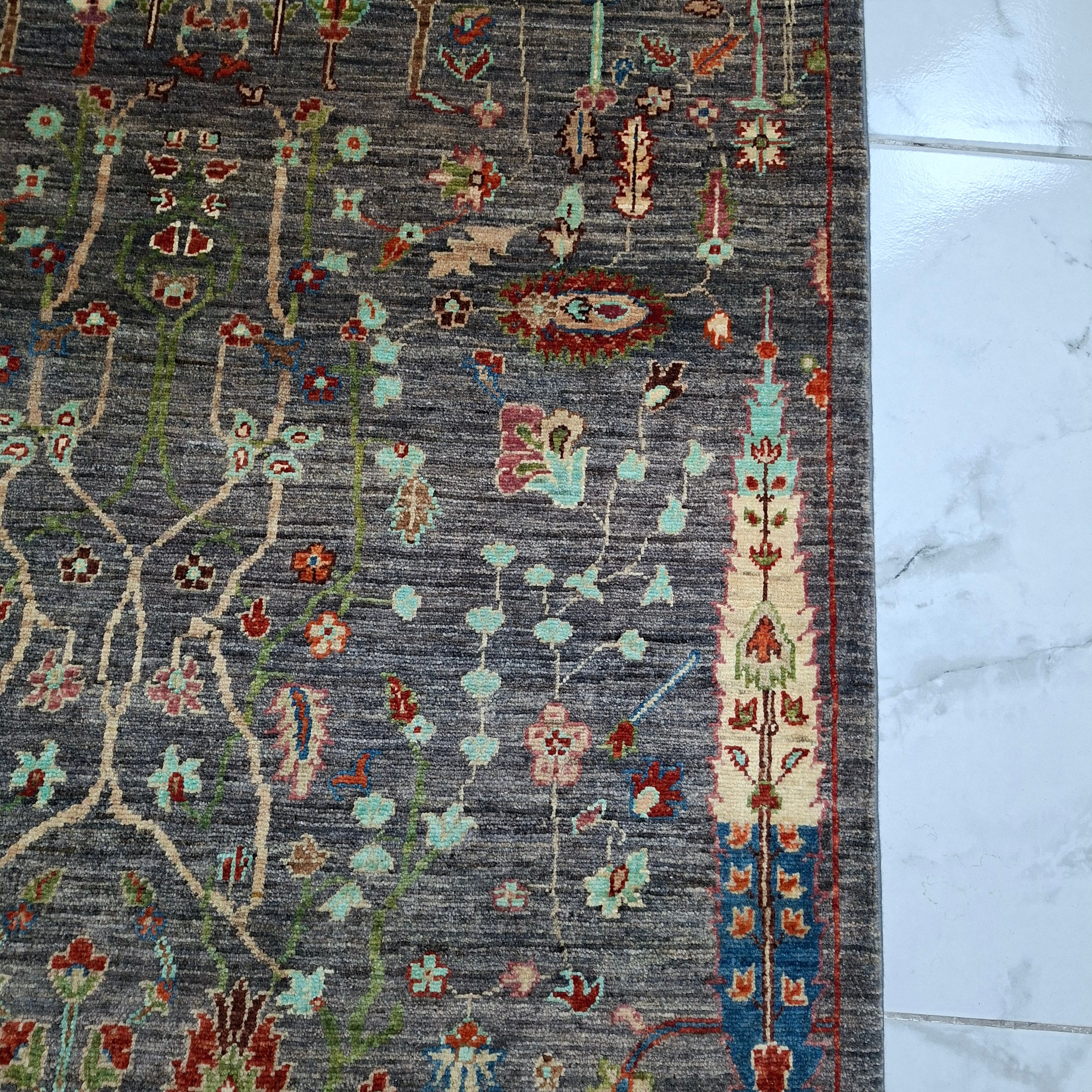 ZIEGLER (CHOBI) EL DOKUMA HALI – 45x45 İLMEK – %100 YÜN – DOĞAL BOYA – AFGAN HALISI – YENİ DOKUMA