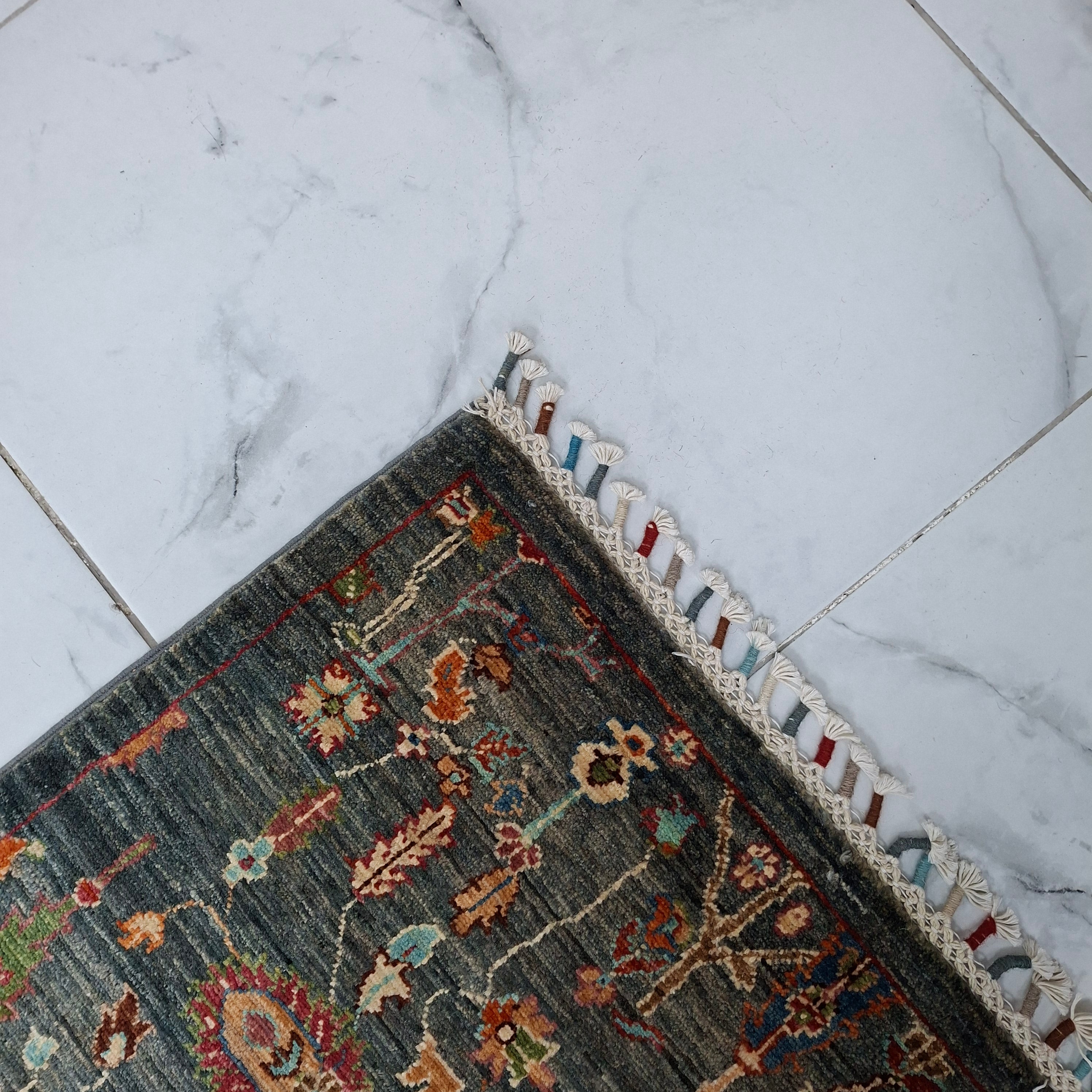 ZIEGLER (CHOBI) EL DOKUMA HALI – 45x45 İLMEK – %100 YÜN – DOĞAL BOYA – AFGAN HALISI – YENİ DOKUMA