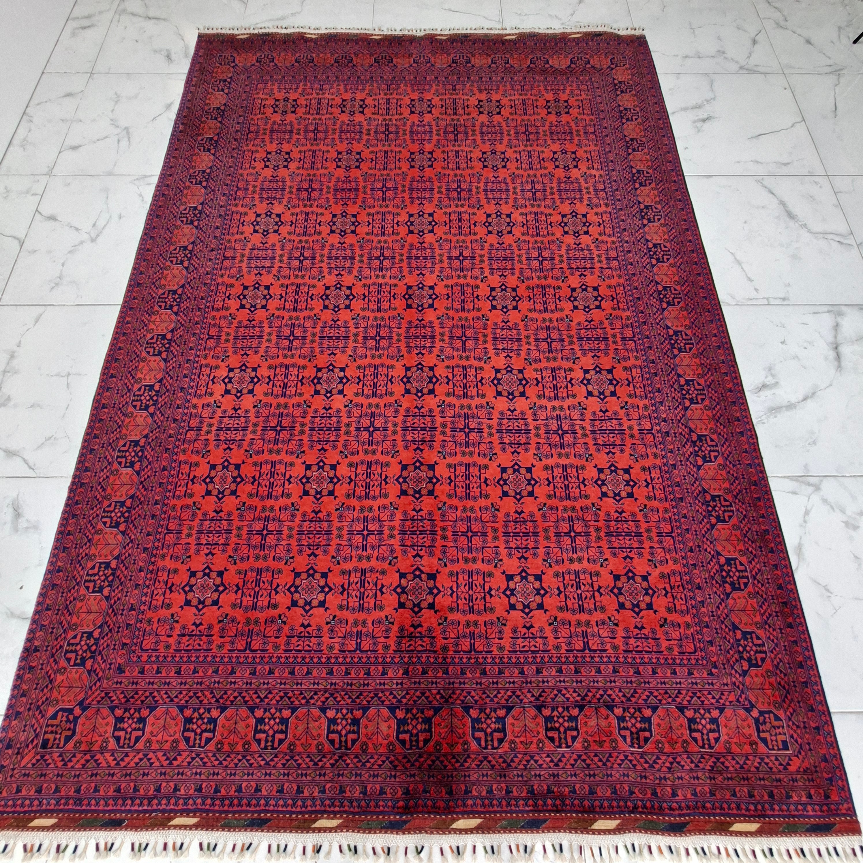 Bilicik – Mavru (Mauri / Mouri) El Dokuma Halı – 50x50 İlmek – %100 Yün – Doğal Boya – Afgan Halısı – Yeni Dokuma