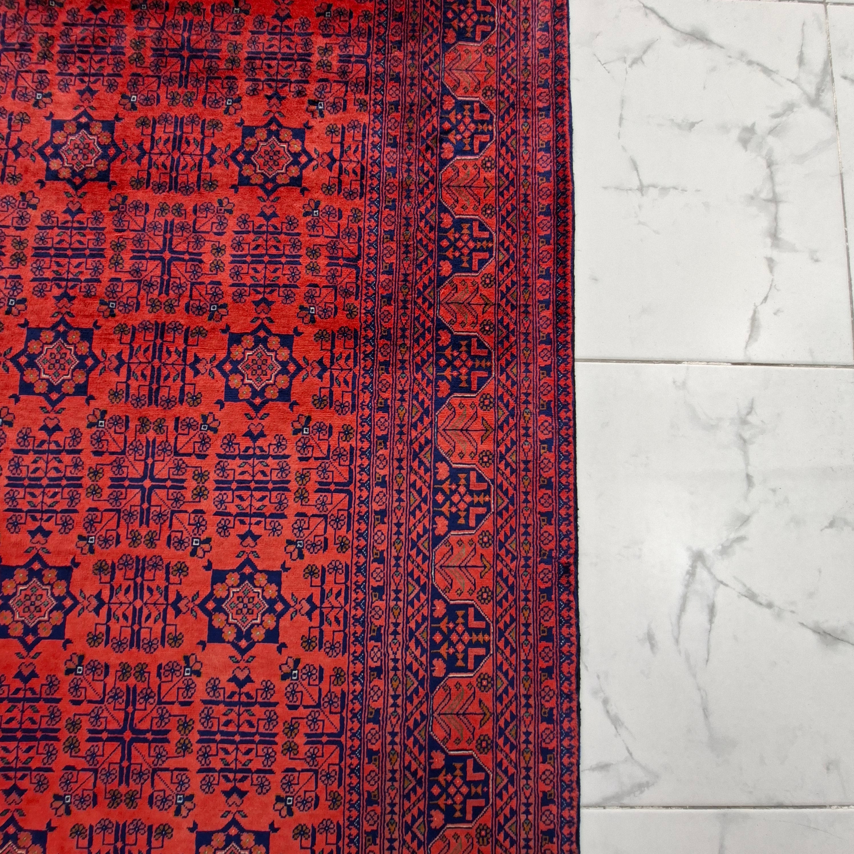 Bilicik – Mavru (Mauri / Mouri) El Dokuma Halı – 50x50 İlmek – %100 Yün – Doğal Boya – Afgan Halısı – Yeni Dokuma