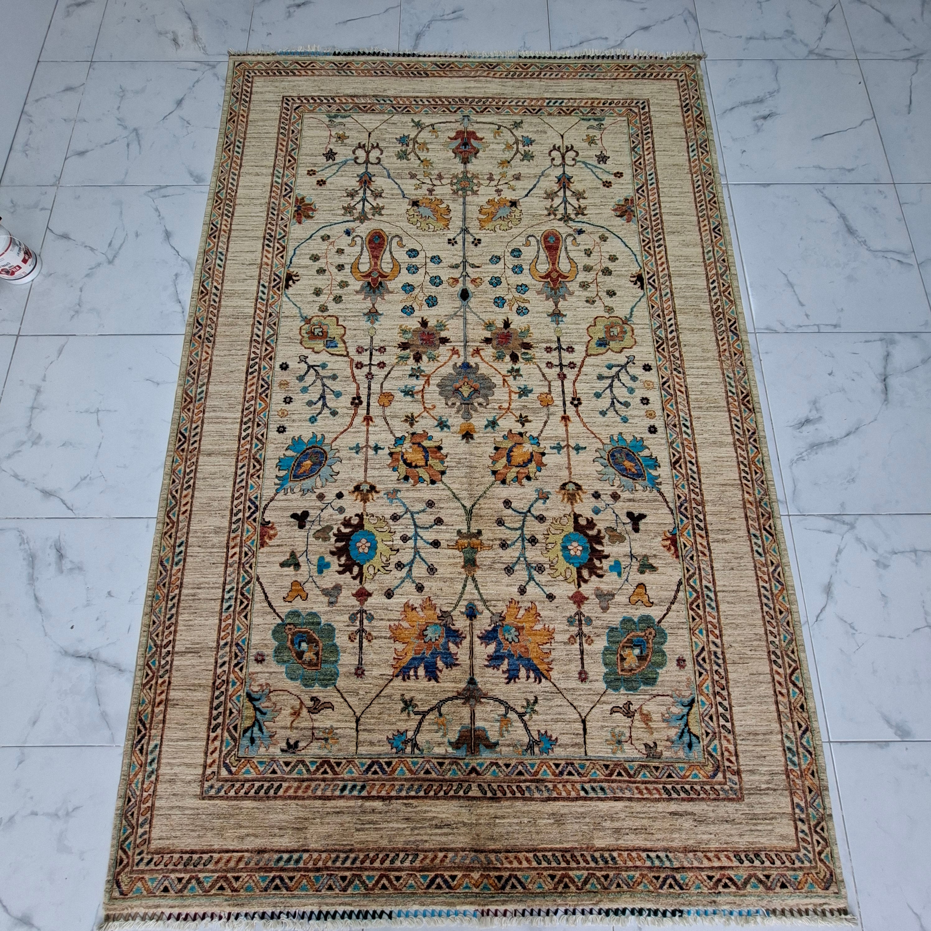 Ziegler (Chobi) – El Dokuma Halı – 35x40 İlmek – %100 Yün – Doğal Boya – Afgan Halısı – Yeni Dokuma