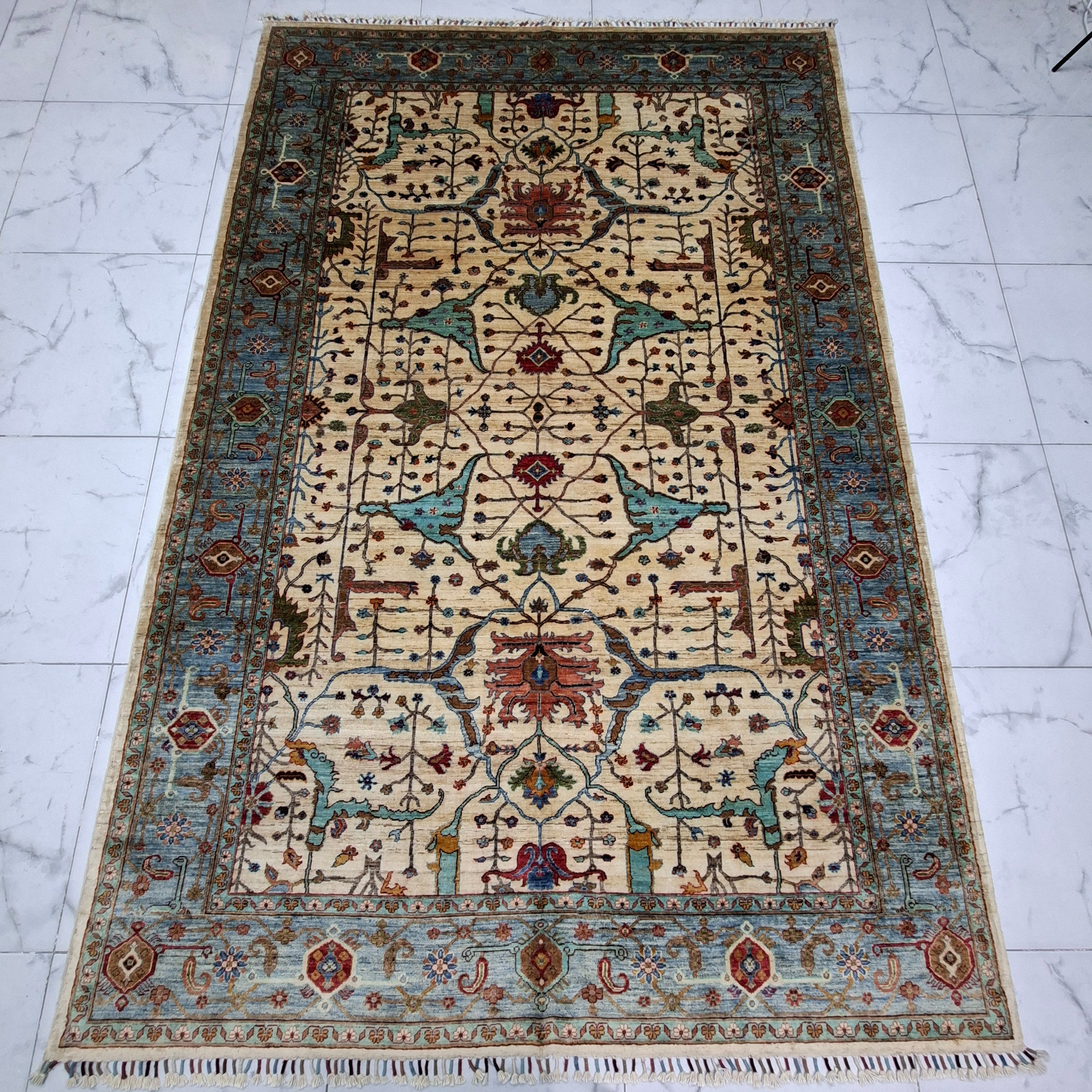 Ziegler (Chobi) – El Dokuma Halı – 35x40 İlmek – %100 Yün – Doğal Boya – Afgan Halısı – Yeni Dokuma