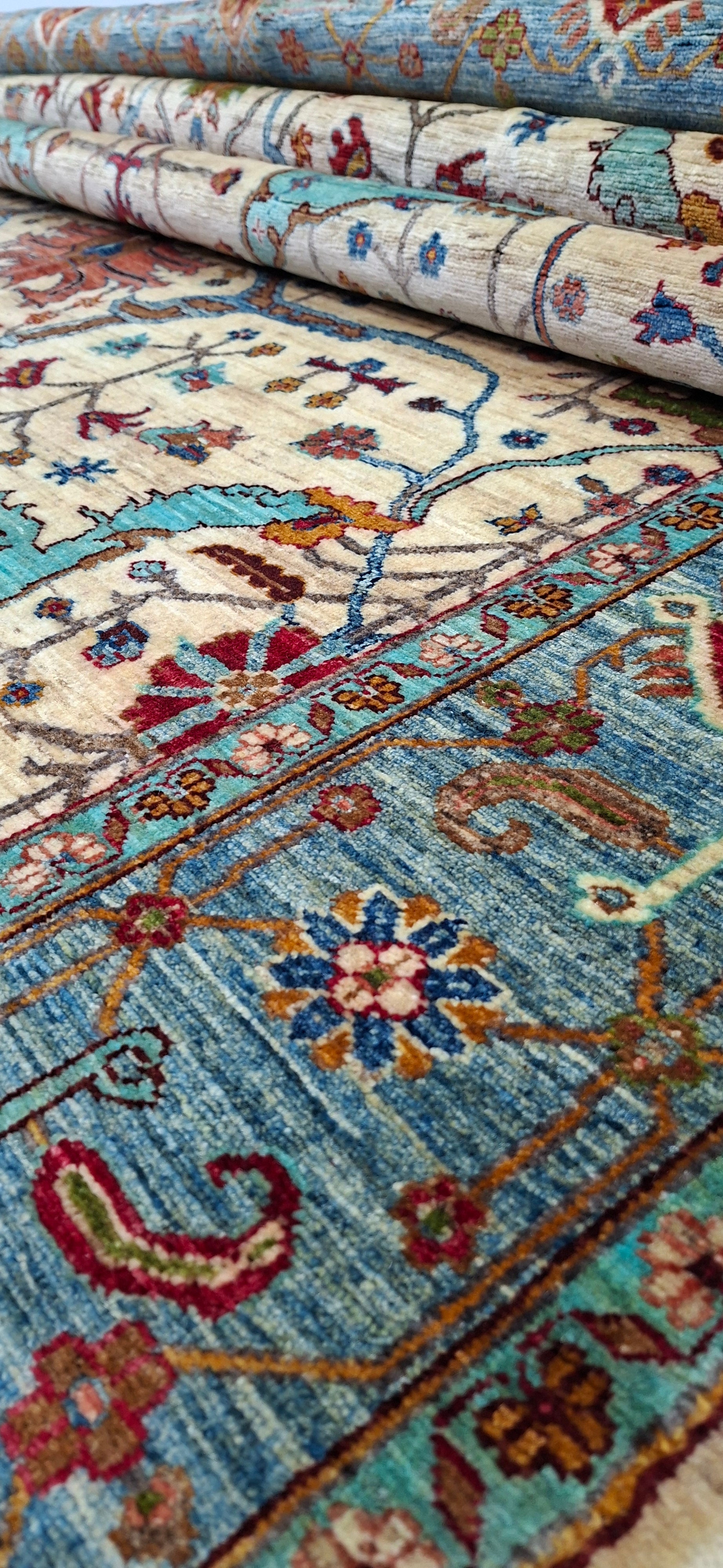 Ziegler (Chobi) – El Dokuma Halı – 35x40 İlmek – %100 Yün – Doğal Boya – Afgan Halısı – Yeni Dokuma