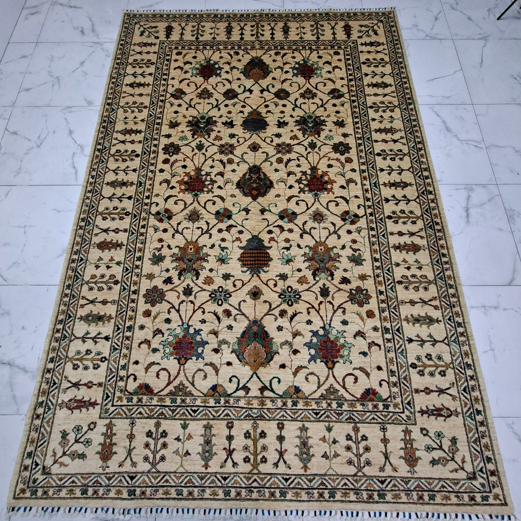 Ziegler (Chobi) – El Dokuma Halı – 35x40 İlmek – %100 Yün – Doğal Boya – Afgan Halısı – Yeni Dokuma