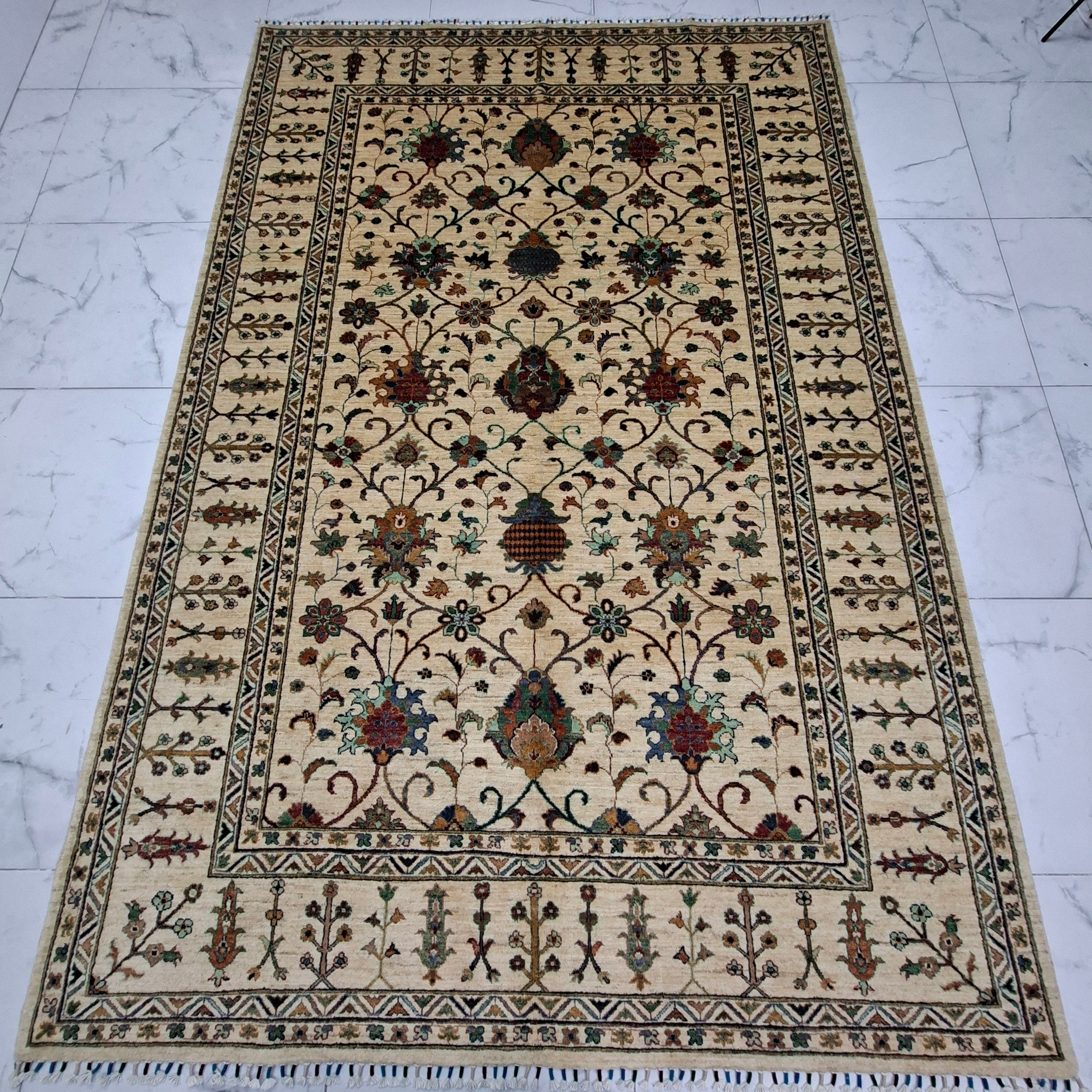 Ziegler (Chobi) – El Dokuma Halı – 35x40 İlmek – %100 Yün – Doğal Boya – Afgan Halısı – Yeni Dokuma