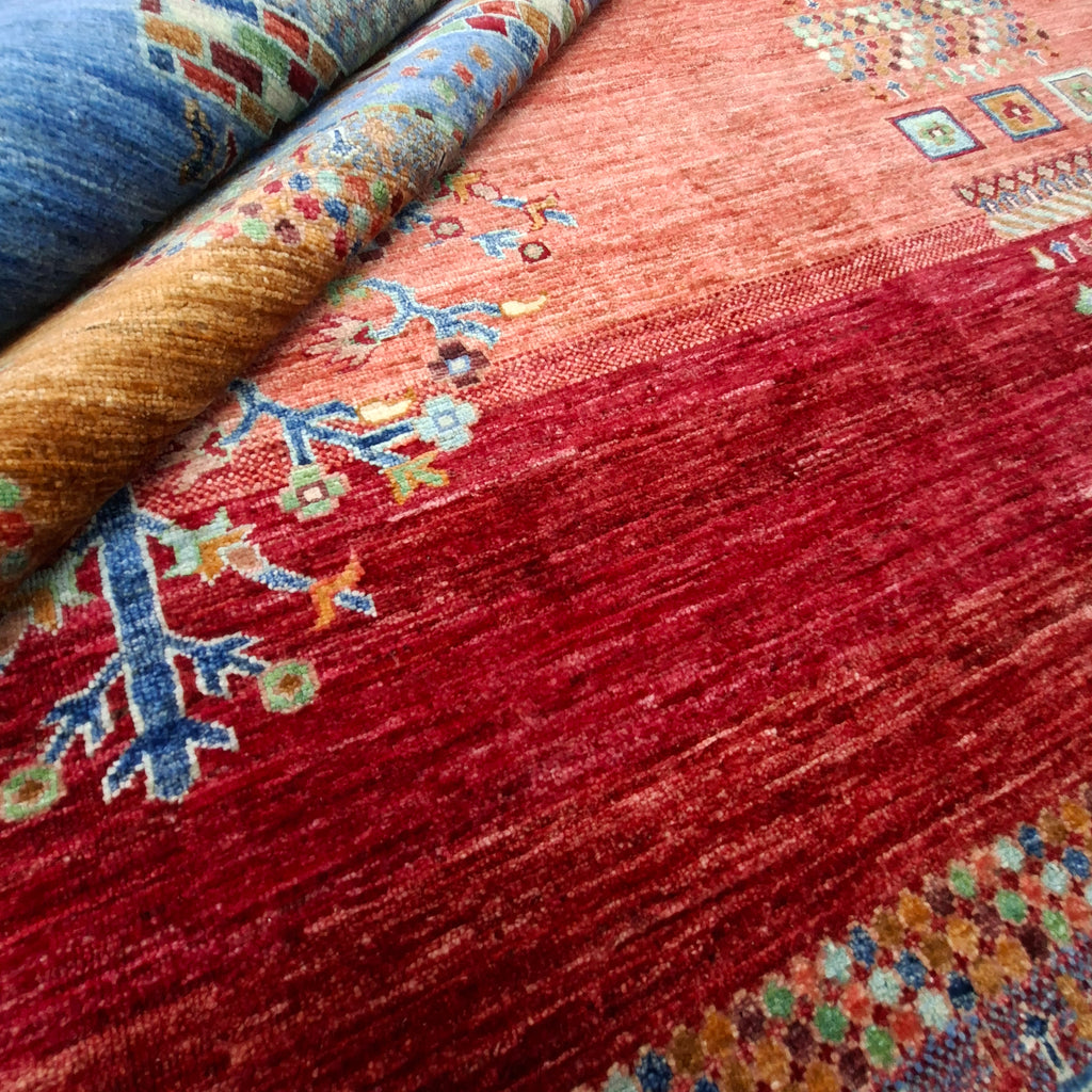 Gabbeh – El Dokuma Halı – 35x40 İlmek – %100 Yün – Doğal Boya – Afgan Halısı – Yeni Dokuma