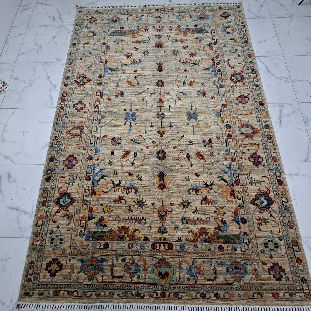 Ziegler (Chobi) – El Dokuma Halı – 35x40 İlmek – %100 Yün – Doğal Boya – Afgan Halısı – Yeni Dokuma