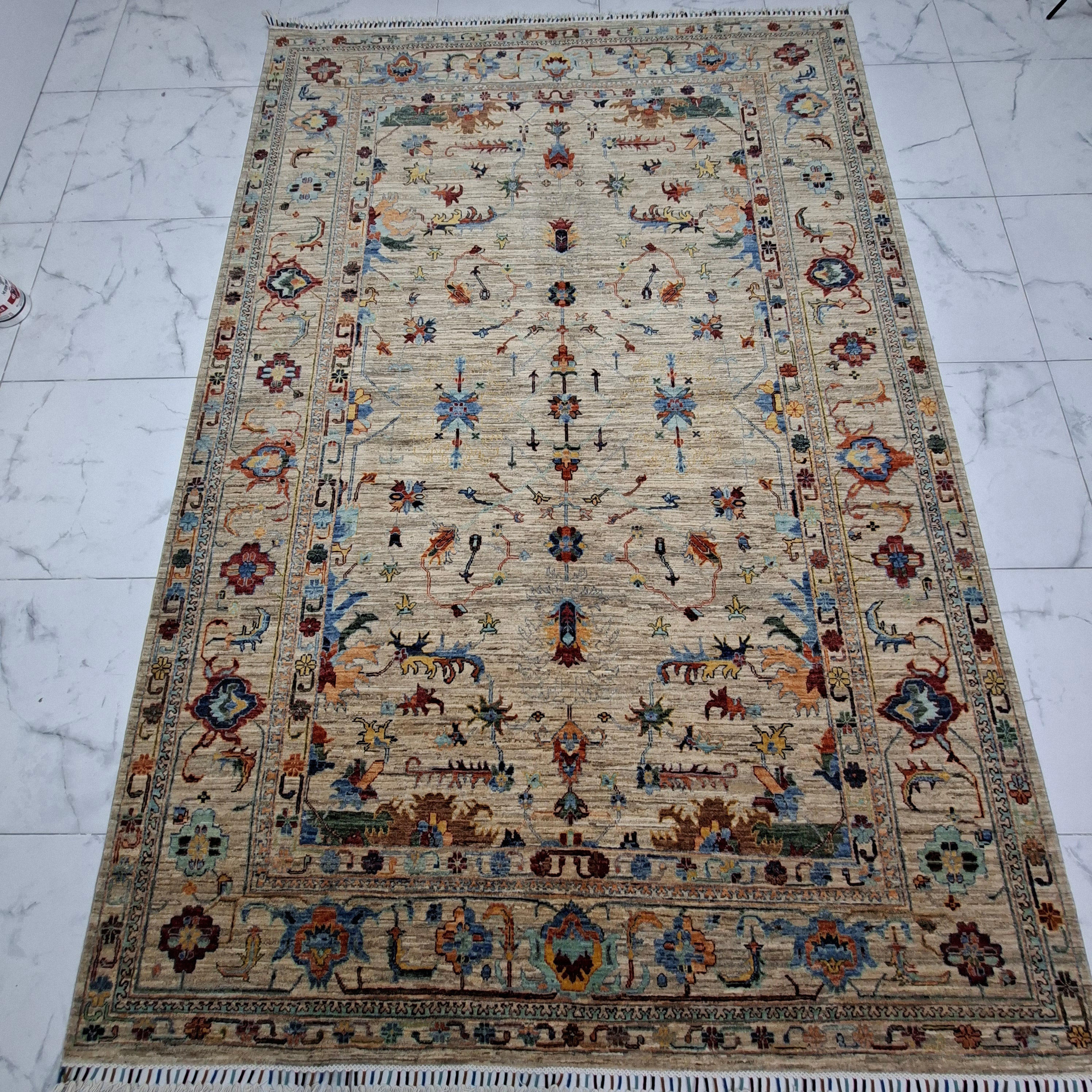 Ziegler (Chobi) – El Dokuma Halı – 35x40 İlmek – %100 Yün – Doğal Boya – Afgan Halısı – Yeni Dokuma