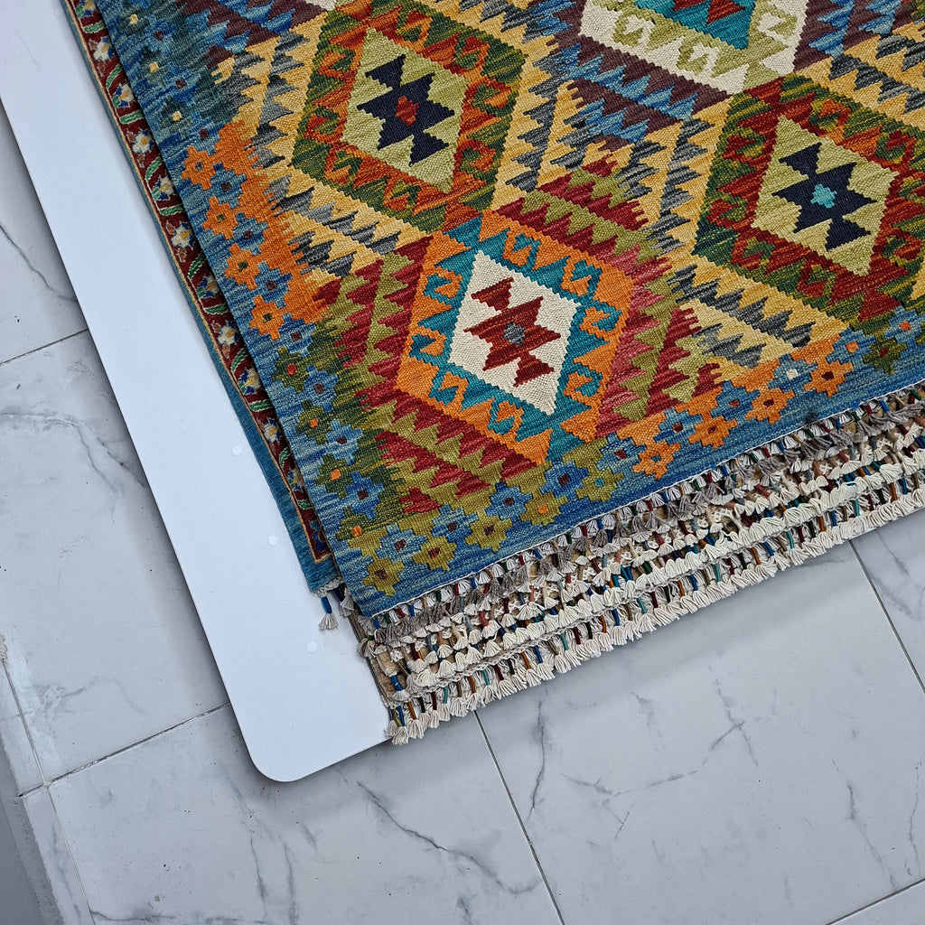 Maimana Kilim – El Dokuma Kilim – Geometrik Desenli – %100 Yün – Doğal Boya – Afgan Kilimi – Yeni Dokuma