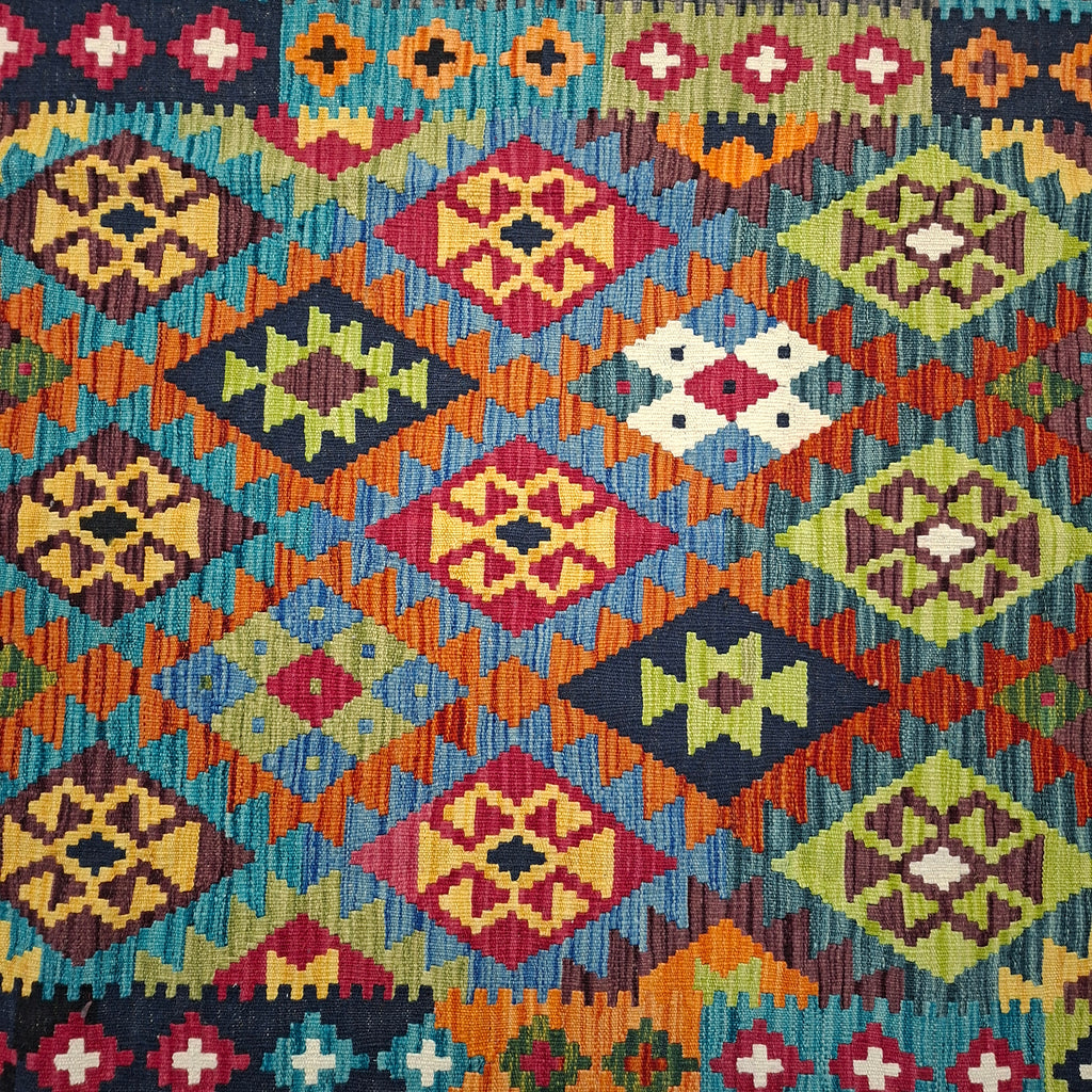 Maimana Kilim – El Dokuma Kilim – Geometrik Desenli – %100 Yün – Doğal Boya – Afgan Kilimi – Yeni Dokuma