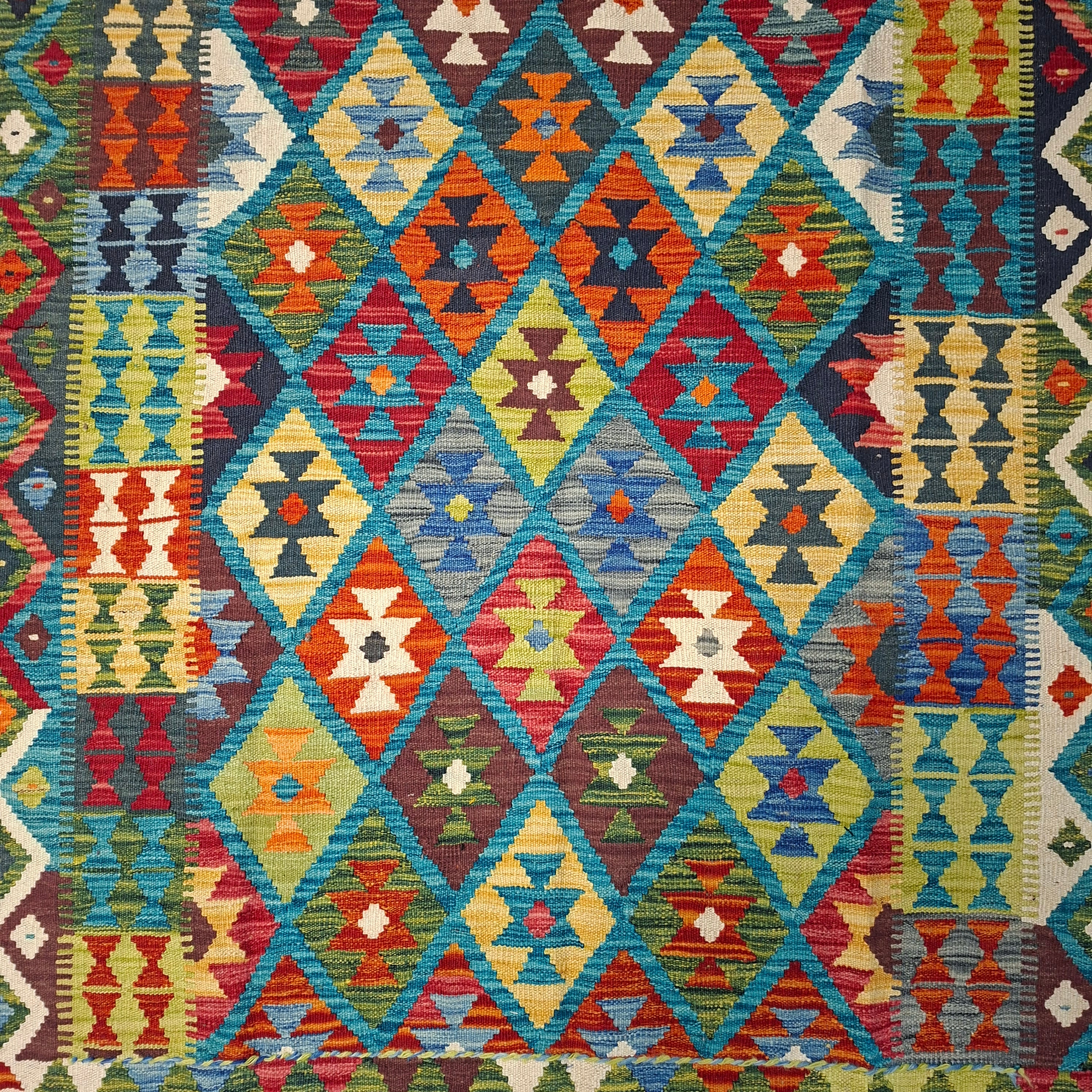 Maimana Kilim – El Dokuma Kilim – Geometrik Desenli – %100 Yün – Doğal Boya – Afgan Kilimi – Yeni Dokuma