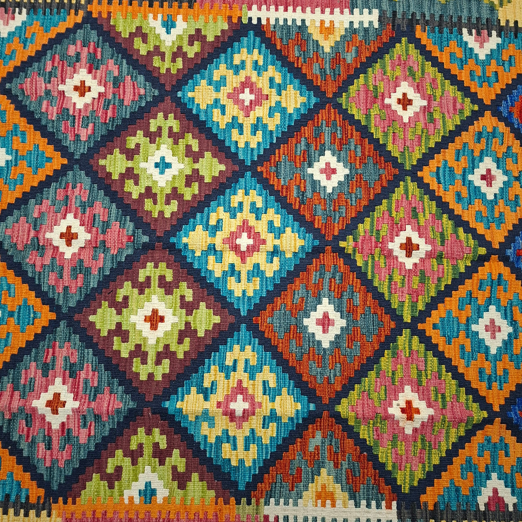 Maimana Kilim – El Dokuma Kilim – Geometrik Desenli – %100 Yün – Doğal Boya – Afgan Kilimi – Yeni Dokuma