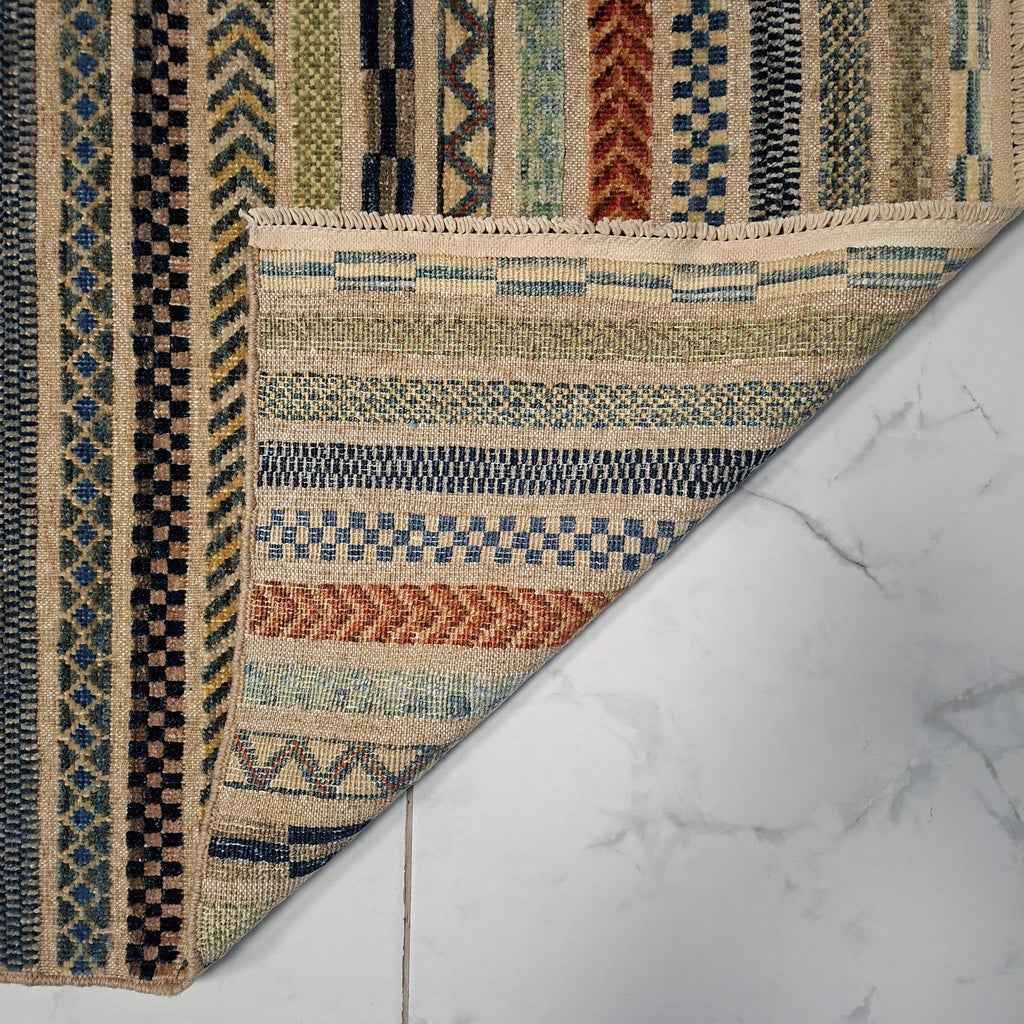 Berceste Yolluk – El Dokuma – Tribal Desenli – %100 Yün – Doğal Boya – Afgan Halısı – Yeni Dokuma