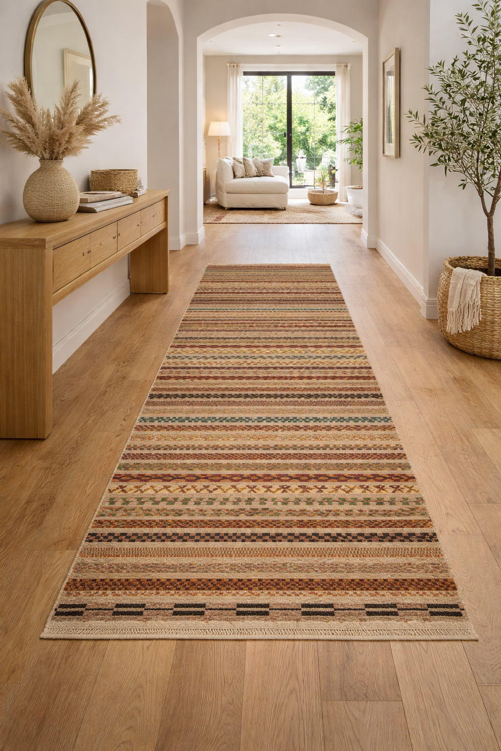 Berceste Yolluk – El Dokuma – Tribal Desenli – %100 Yün – Doğal Boya – Afgan Halısı – Yeni Dokuma