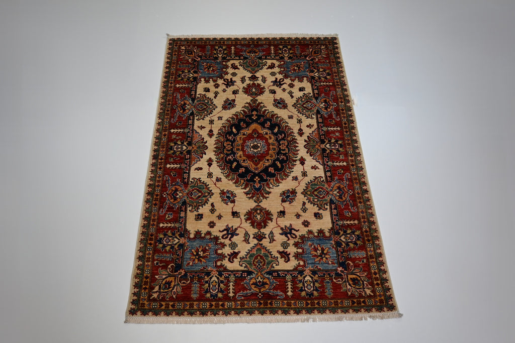 Kazak El Dokuma Halı | 182x116 cm | 35x40 İnce İlmek | %100 Yün – Doğal Kök Boya – Yeni Dokuma