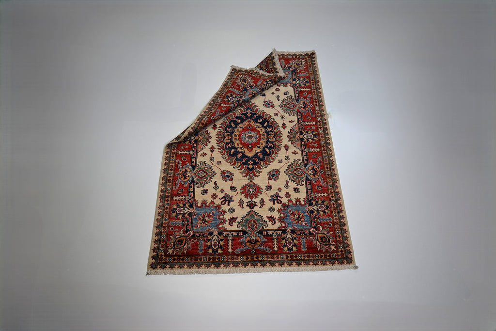 Kazak El Dokuma Halı | 182x116 cm | 35x40 İnce İlmek | %100 Yün – Doğal Kök Boya – Yeni Dokuma