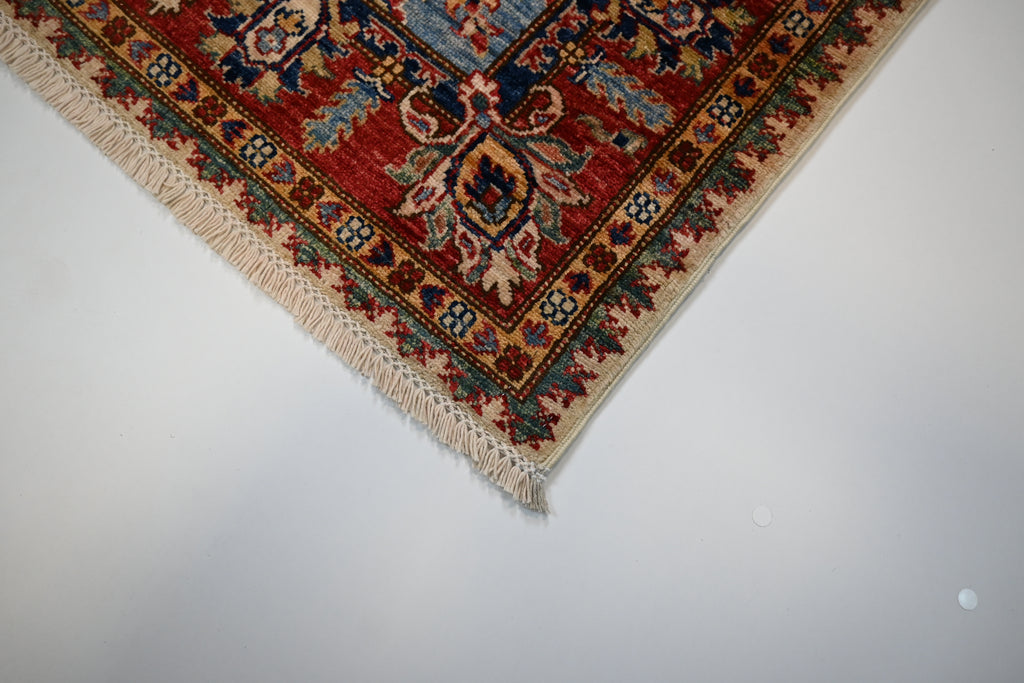 Kazak El Dokuma Halı | 182x116 cm | 35x40 İnce İlmek | %100 Yün – Doğal Kök Boya – Yeni Dokuma