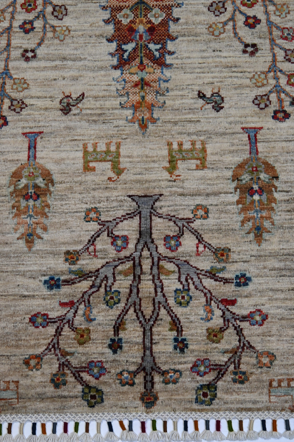 Gabbeh El Dokuma Yolluk | 311x081 cm – 35x40 İlmek – %100 Yün – Doğal Boya – Ağaçlı Motif – Yeni Dokuma