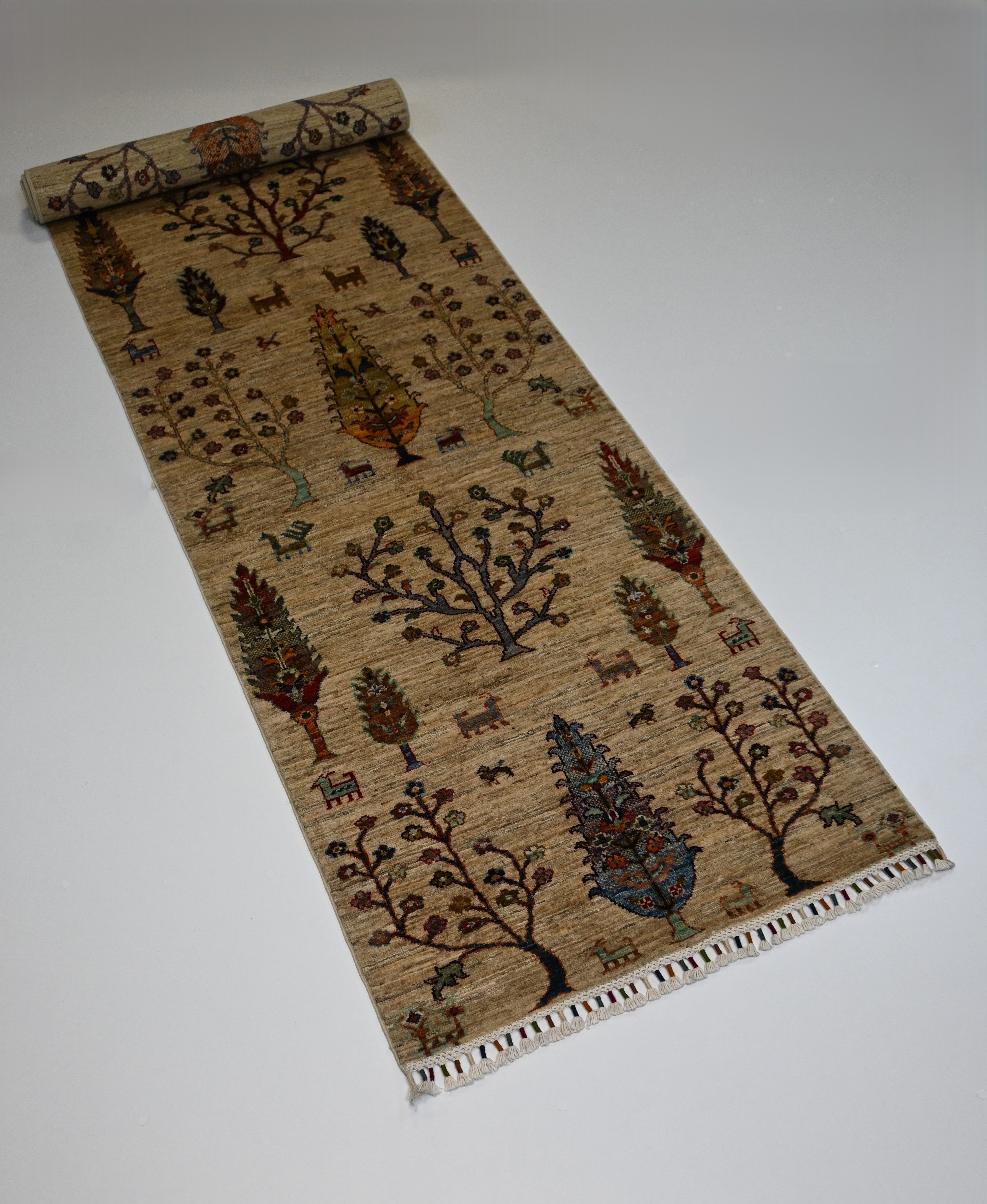 Gabbeh El Dokuma Yolluk | 311x82 cm | 35x40 İlmek | %100 Doğal Yün – Doğal Boya | Otantik Afgan Yolluk – Yeni Dokuma