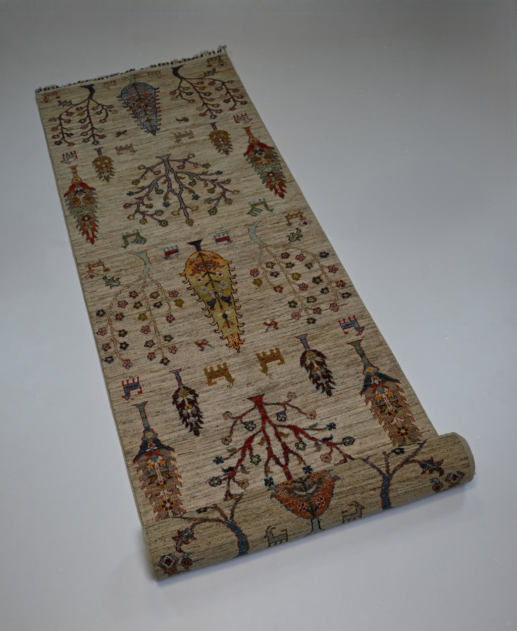 Gabbeh El Dokuma Yolluk | 311x82 cm | 35x40 İlmek | %100 Doğal Yün – Doğal Boya | Otantik Afgan Yolluk – Yeni Dokuma