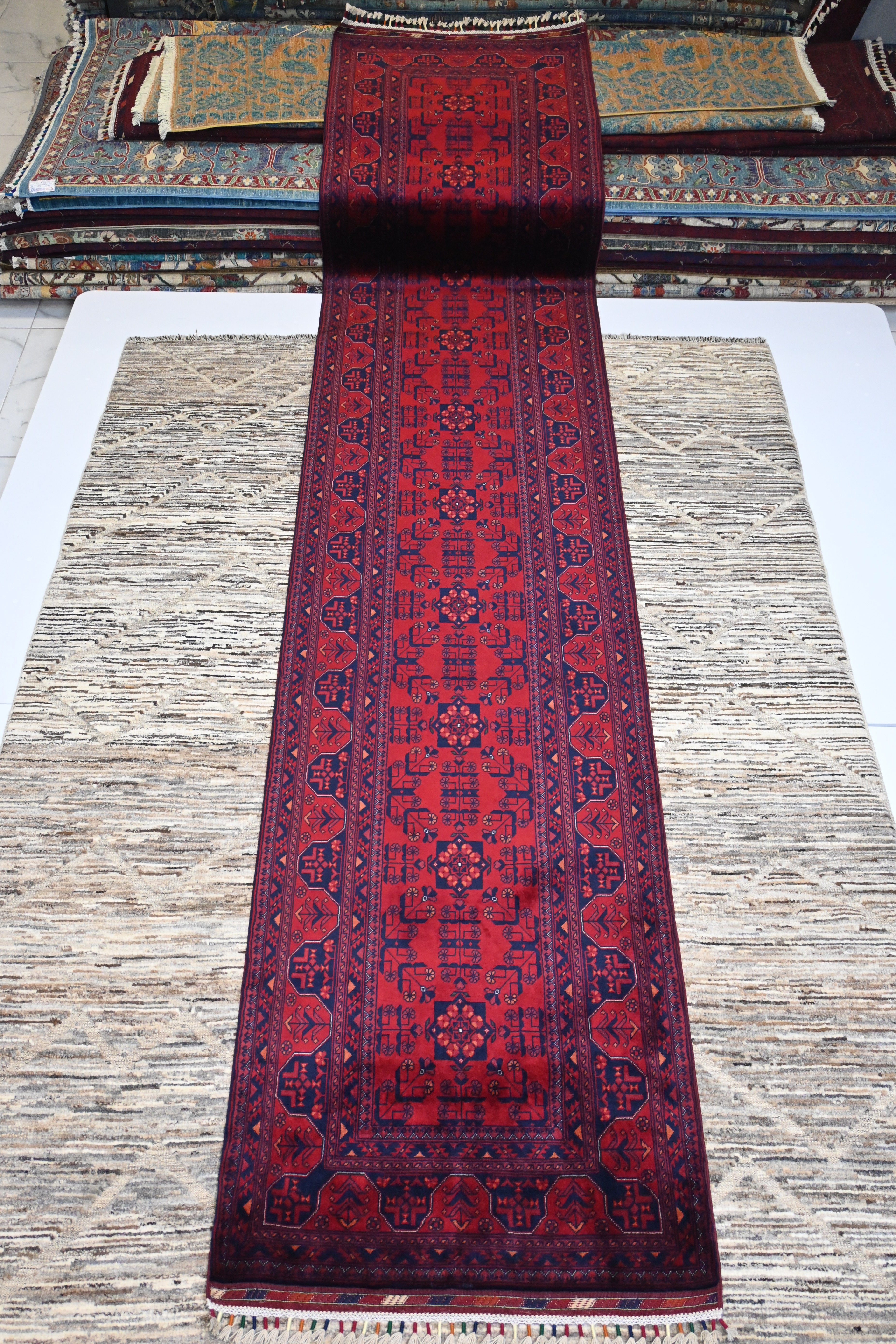 Bilcik (Buhara) El Dokuma Yolluk | 395x082 cm – 50x50 İlmek – %100 Yün – Doğal Boya – Yeni Dokuma