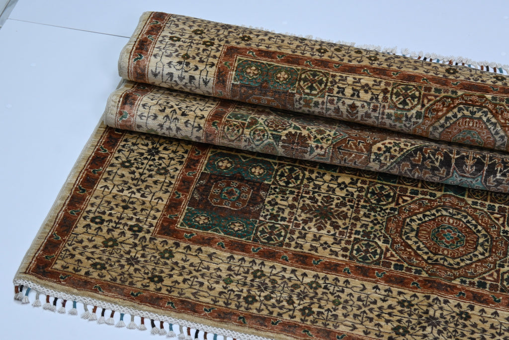 Memlük El Dokuma Halı | 200x153 cm | 50x50 İnce İlmek | %100 Doğal Yün – Doğal Boya | Otantik Afgan Halısı – Yeni Dokuma